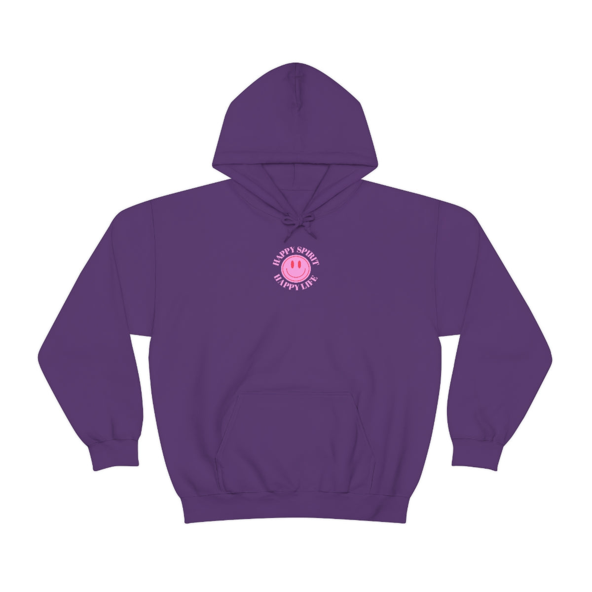 Happy Spirit Happy Life Sweatshirt, Pink Smile Lilac Hoodie, Oversized Hoodie, Front Back Print Trendy Sweatshirt, Beach Cover Up, Cover Up