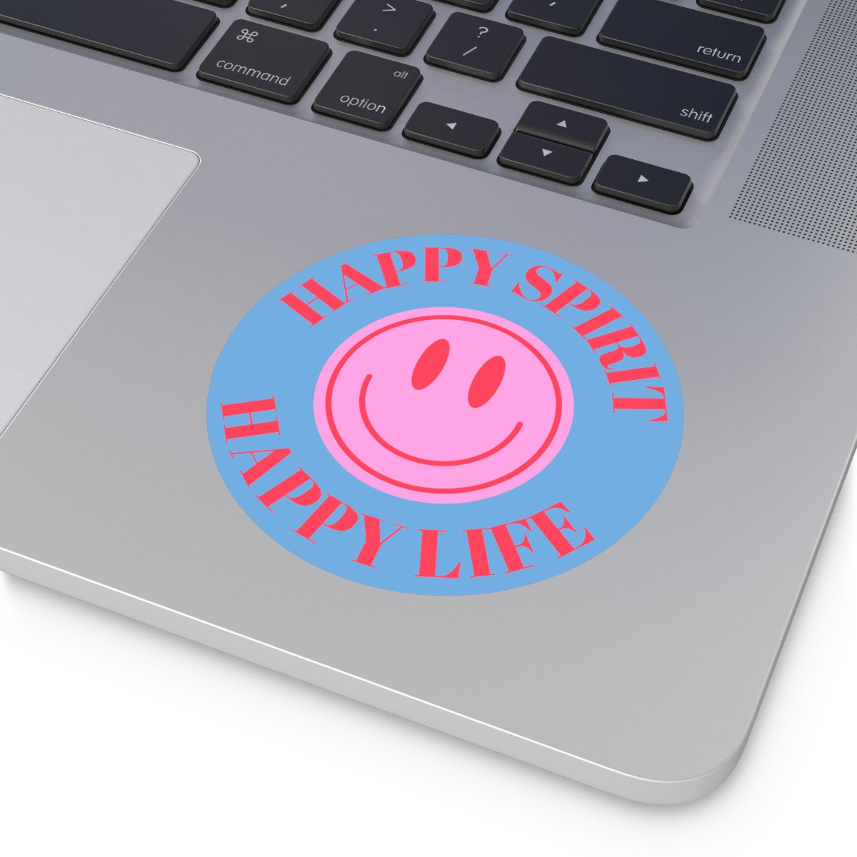 Happy Spirit Happy Life Round Vinyl Stickers, UV Smiley Stickers, Smile Sticker, Tumblr Retro Smile, VSCO Girl, Computer, Skateboard, Bumper