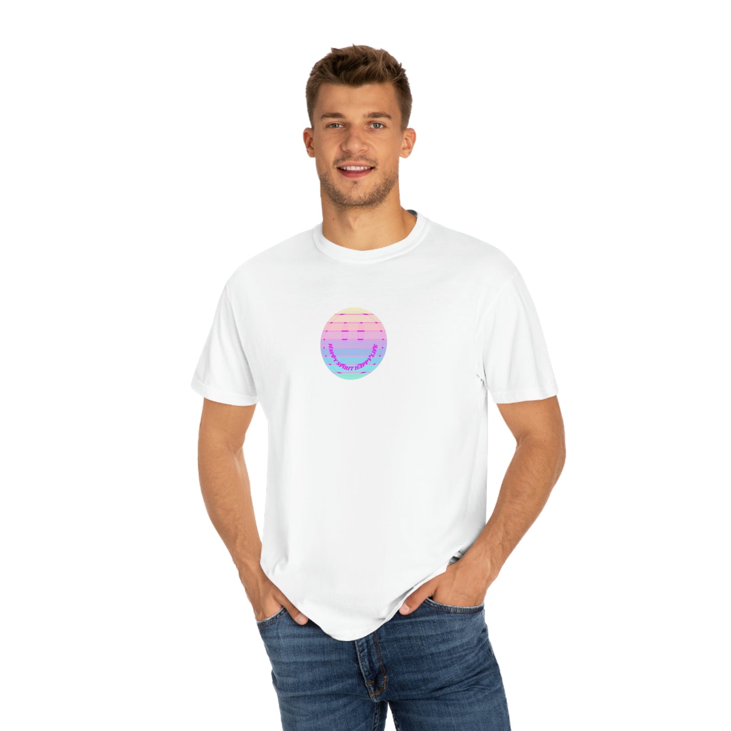 Aesthetic Retro Smile Lilac Tshirt, Happy Spirit Happy Mind, Aesthetic t shirt, Graphic Tumblr Tshirt, Trendy Oversized Vintage Style