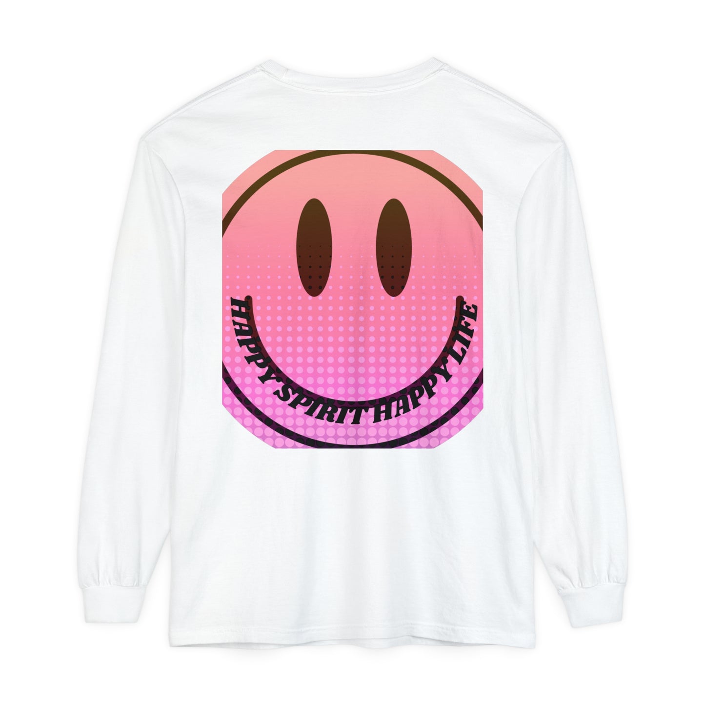 Aesthetic Long Sleeve Shirt, Smile Face Y2K Retro Shirt, 80's Style Smile Graphic, Comfort Colors Unisex Garment-dyed Long Sleeve T-Shirt