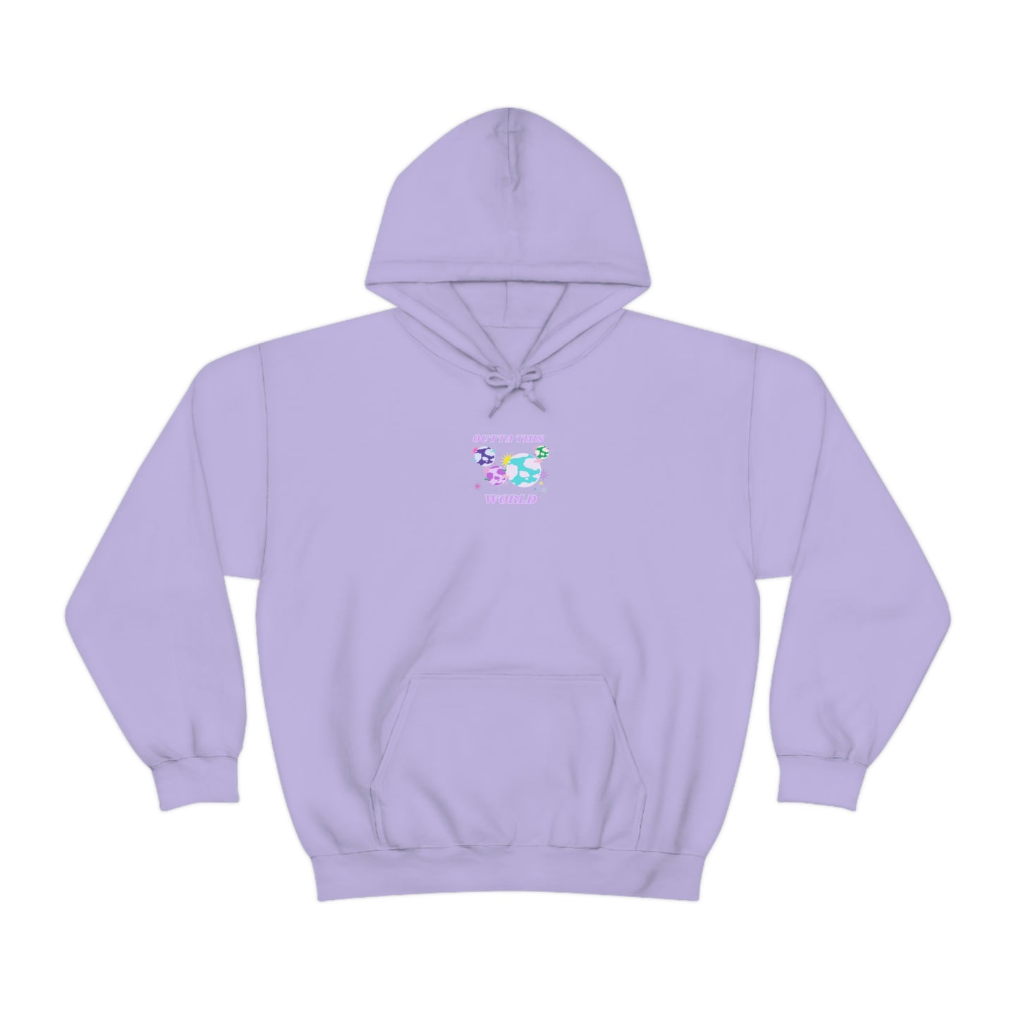 Retro Outta This World Lilac Orchid Lavender Graphic Hoodie, VSCO Girl Sweatshirt, Tumblr Hoodie, Oversized Trendy Back Print Top Rare Color