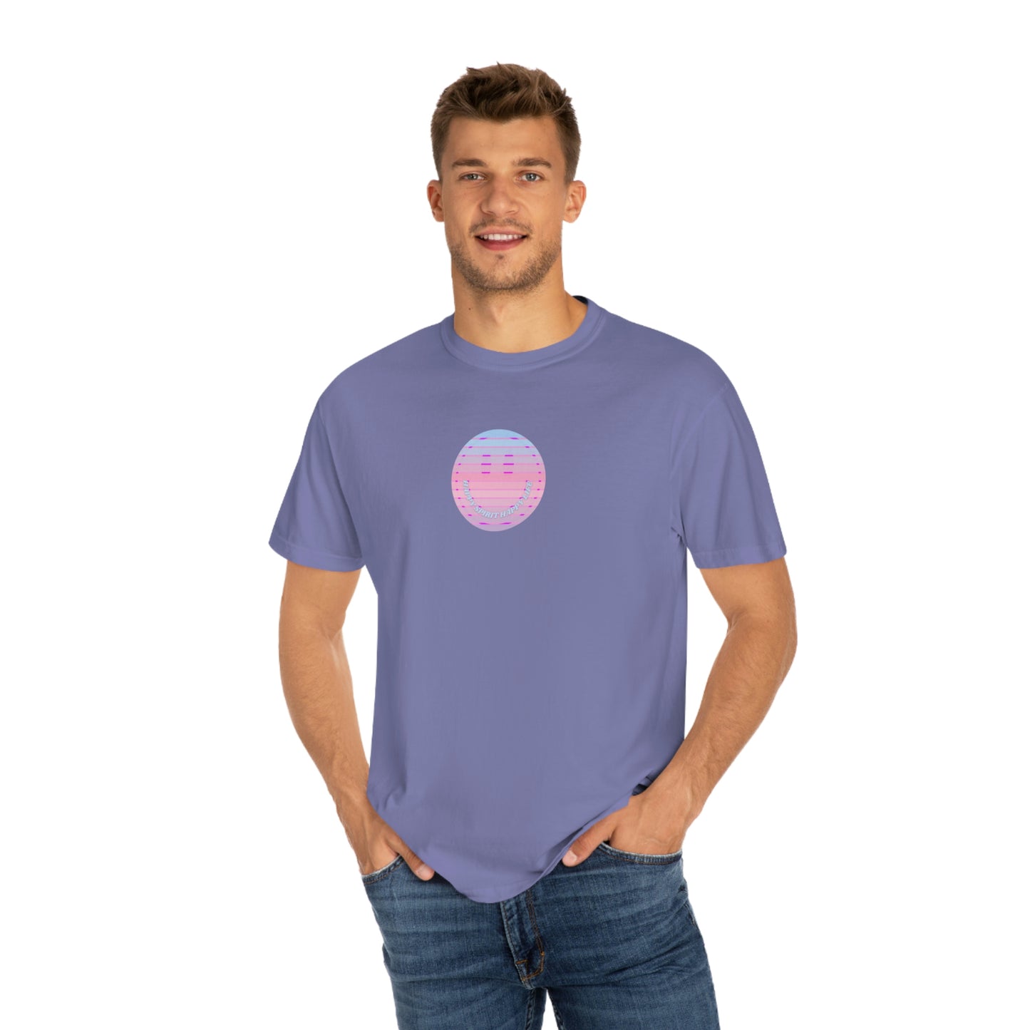 Aesthetic Retro Smile Lilac Tshirt, Happy Spirit Happy Mind, Aesthetic t shirt, Graphic Tumblr Tshirt, Trendy Oversized Vintage Style Tee