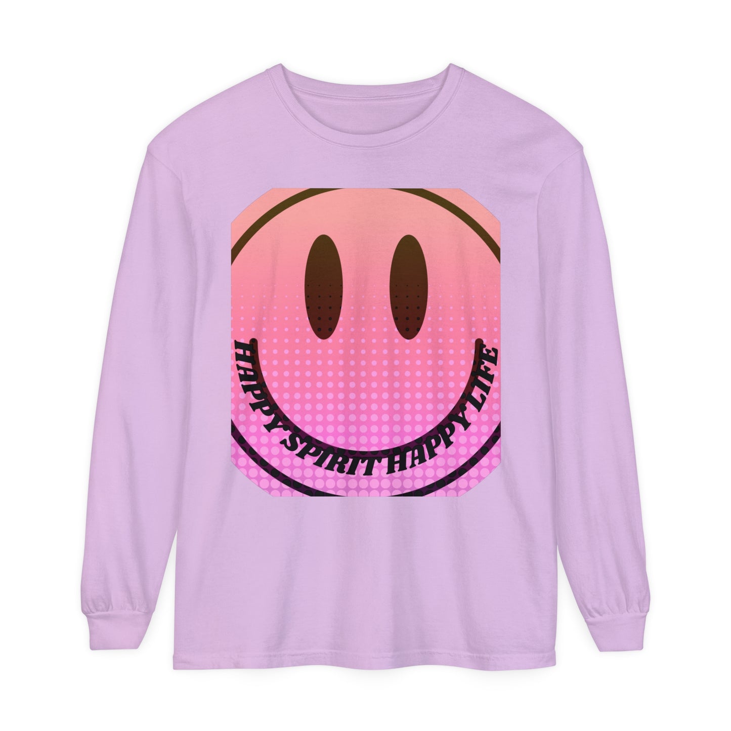 Aesthetic Long Sleeve Shirt, Smile Face Y2K Retro Shirt, 80's Style Smile Graphic, Comfort Colors Unisex Garment-dyed Long Sleeve T-Shirt