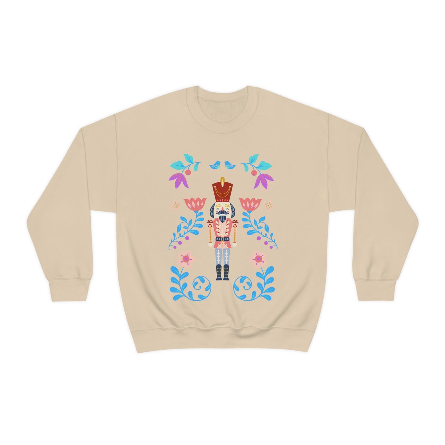 Nutcracker Modern Sweatshirt, Blue Nutcracker Sweatshirt, Trendy Christmas Minimalist Sweatshirt, Xmas Crewneck Bright Color Crew