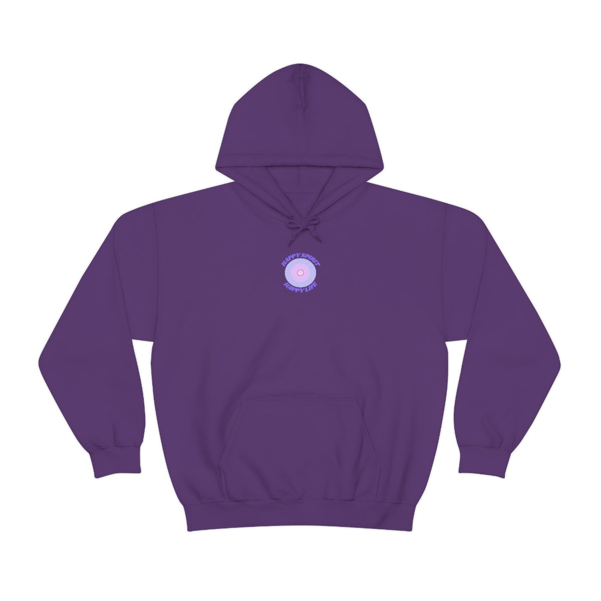 Retro Happy Spirit Happy Life Lavender Lilac Pink Smile Graphic Hoodie, VSCO Girl Sweatshirt, Tumblr Hoodie, Oversized Trendy Back Print Top