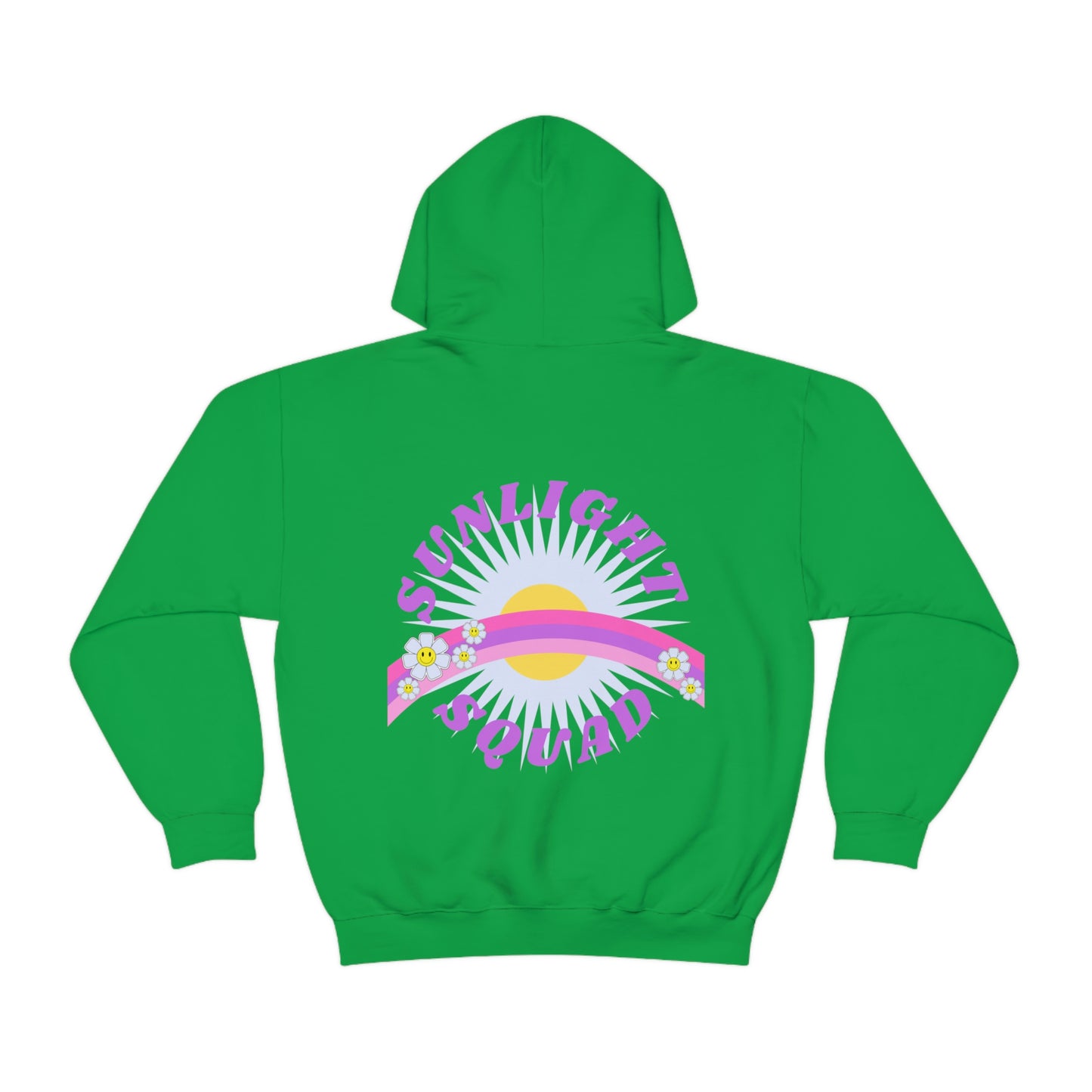 Retro Smile Flower Pink Purple Lavender Lilac Hoodie, Sunlight Squad Sweatshirt, Back Graphic Hoodie, VSCO Girl Oversized Trendy Tumblr Top