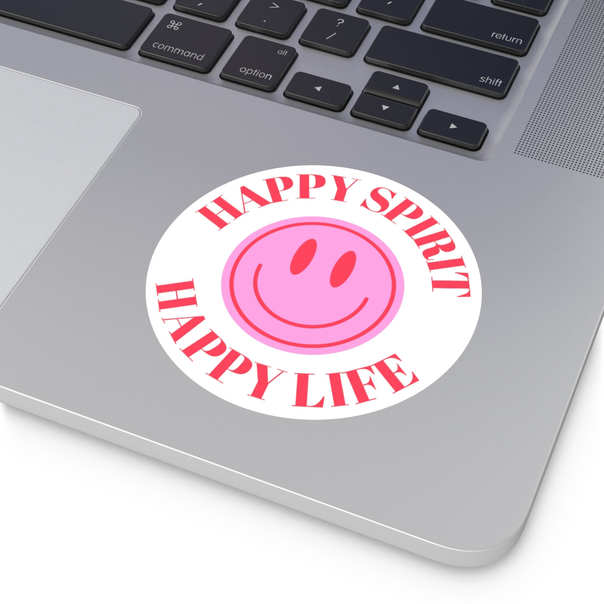 Happy Spirit Happy Life Round Vinyl Stickers, UV Smiley Stickers, Smile Sticker, Tumblr Retro Smile, VSCO Girl, Computer, Skateboard