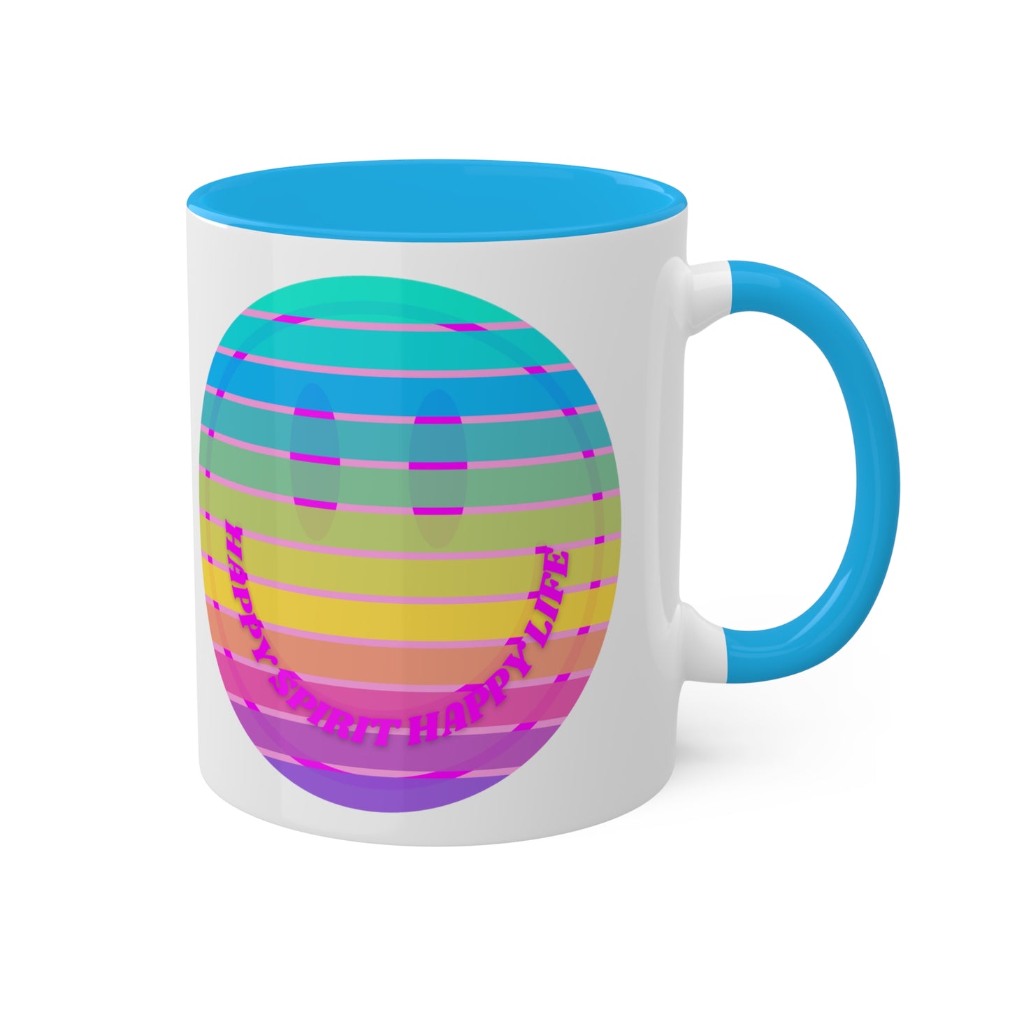 Retro Happy Spirit Happy Life Aesthetic Mug, Smile Face Mug, Trendy Coffee Mug, Tumblr Mug, Aesthetic Happy Life Gift, Aesthetic Mug