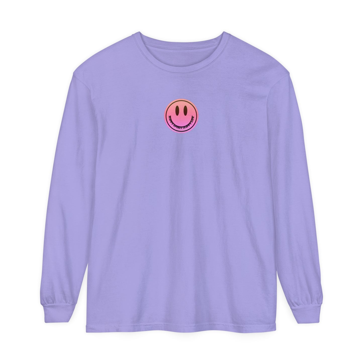 Aesthetic Long Sleeve Shirt, Smile Face Y2K Retro Shirt, 80's Style Smile Graphic, Comfort Colors Unisex Garment-dyed Long Sleeve T-Shirt