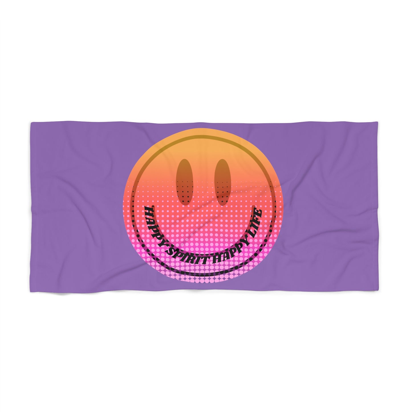 Aesthetic Smile Beach Towel, Happy Spirit Happy Life Towel, Sunset Smile Towel, Trendy Neon Ombre Towel, Summer Towel, Mental Health Towel