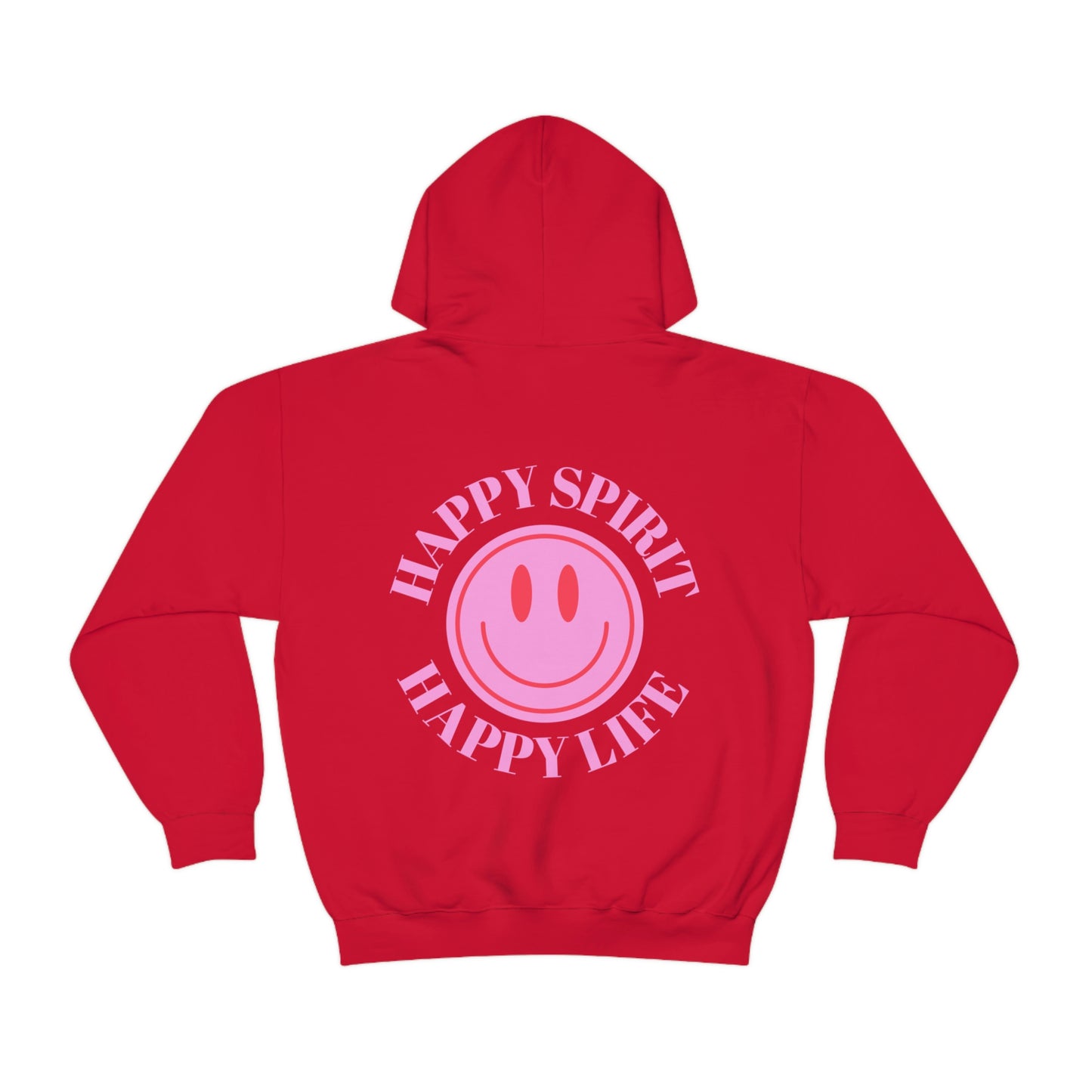 Happy Spirit Happy Life Sweatshirt, Pink Smile Lilac Hoodie, Oversized Hoodie, Front Back Print Trendy Sweatshirt, Beach Cover Up, Cover Up