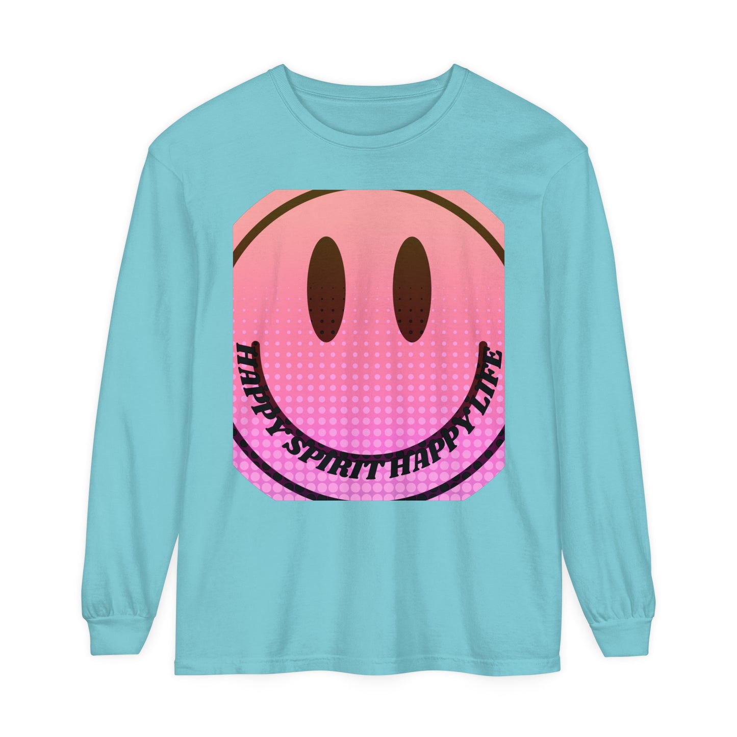 Aesthetic Long Sleeve Shirt, Smile Face Y2K Retro Shirt, 80's Style Smile Graphic, Comfort Colors Unisex Garment-dyed Long Sleeve T-Shirt