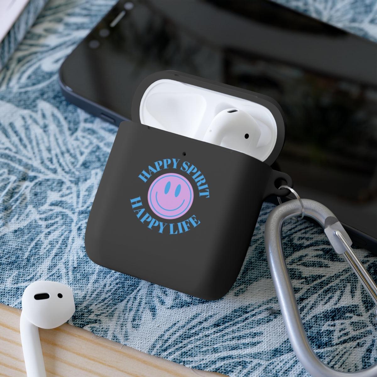 Happy Spirit Happy Life AirPods and AirPods Pro Case Cover, AirPods and AirPods Pro Case Cover, VSCO girl, Smiley Happy Life Protector
