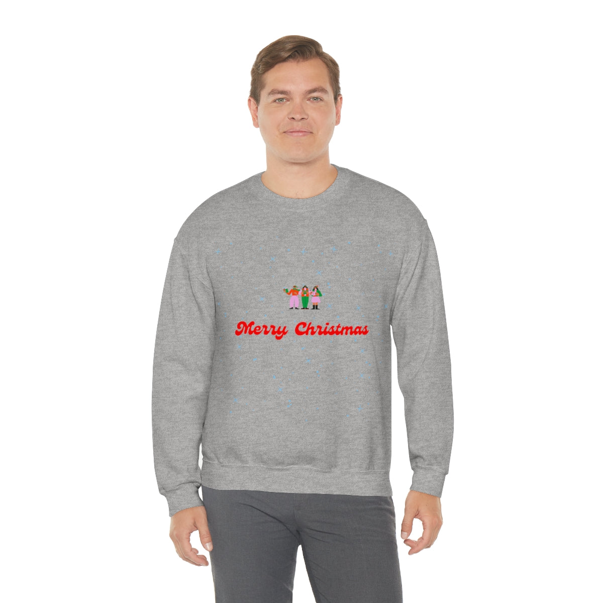 Pink Nutcracker Merry and Bright Minimalist Sweatshirt, Blue Nutcracker Sweatshirt, Trendy Christmas Sweatshirt, Pastel Xmas Crewneck