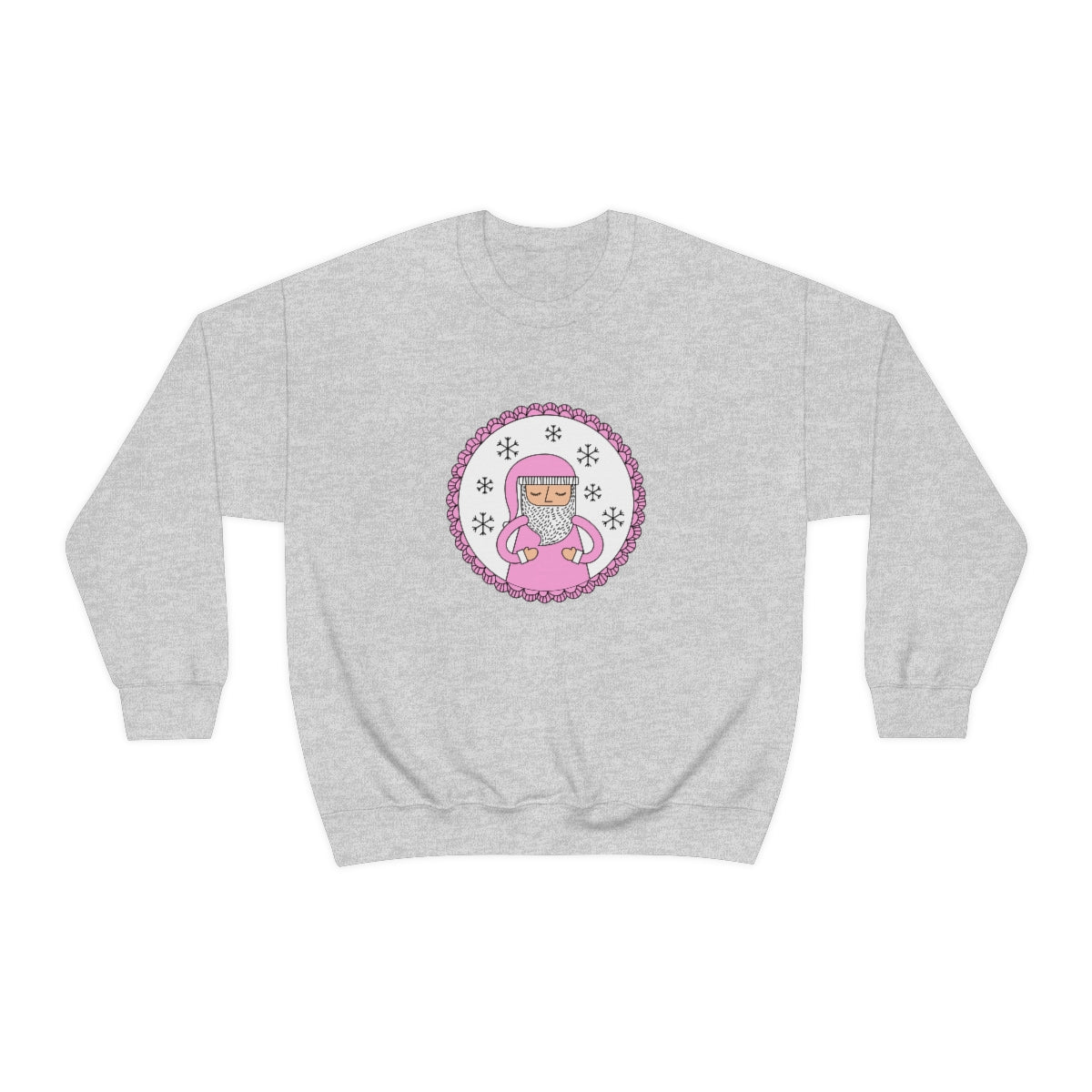 Pink Santa Claus Sweatshirt, Pink Santa Sweatshirt, Trendy Noel Minimalist Christmas Sweatshirt, Xmas Santa Crewneck Top, Pastel Holiday