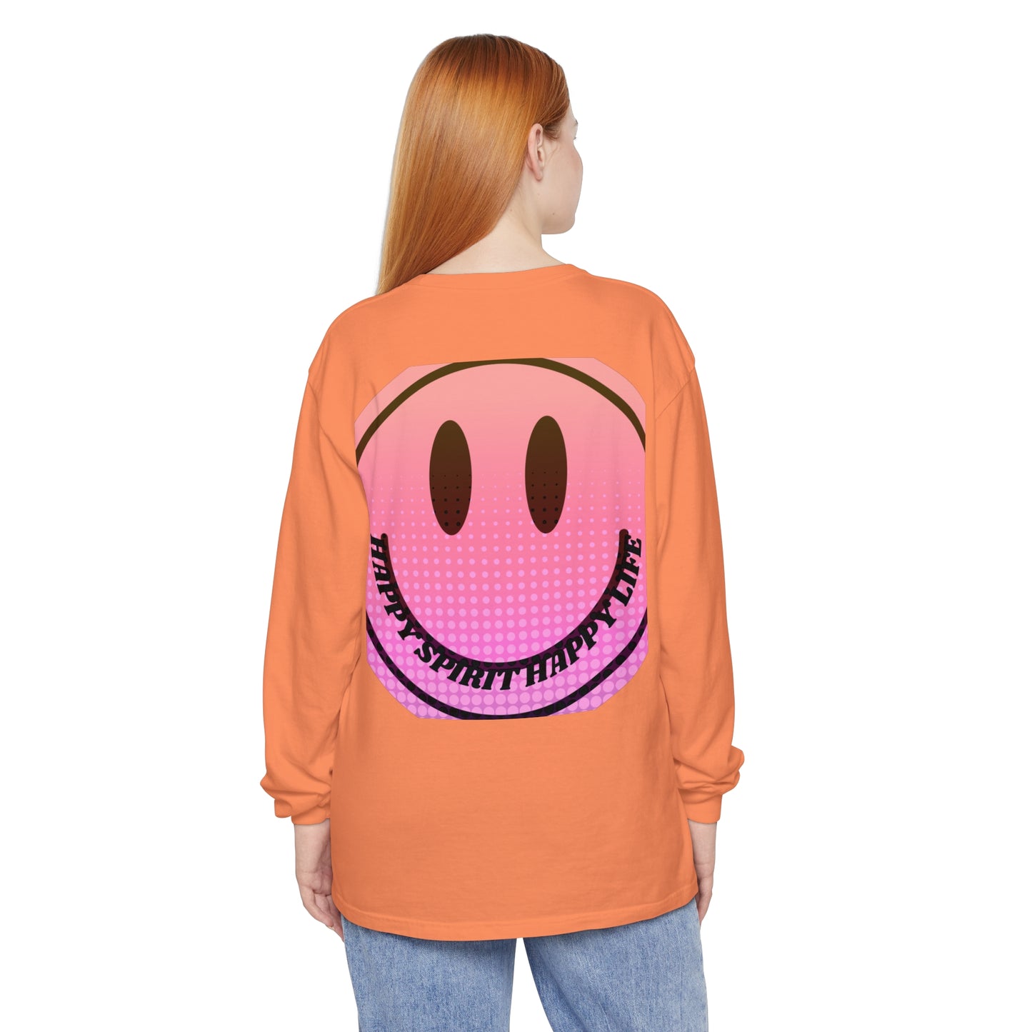 Aesthetic Long Sleeve Shirt, Smile Face Y2K Retro Shirt, 80's Style Smile Graphic, Comfort Colors Unisex Garment-dyed Long Sleeve T-Shirt