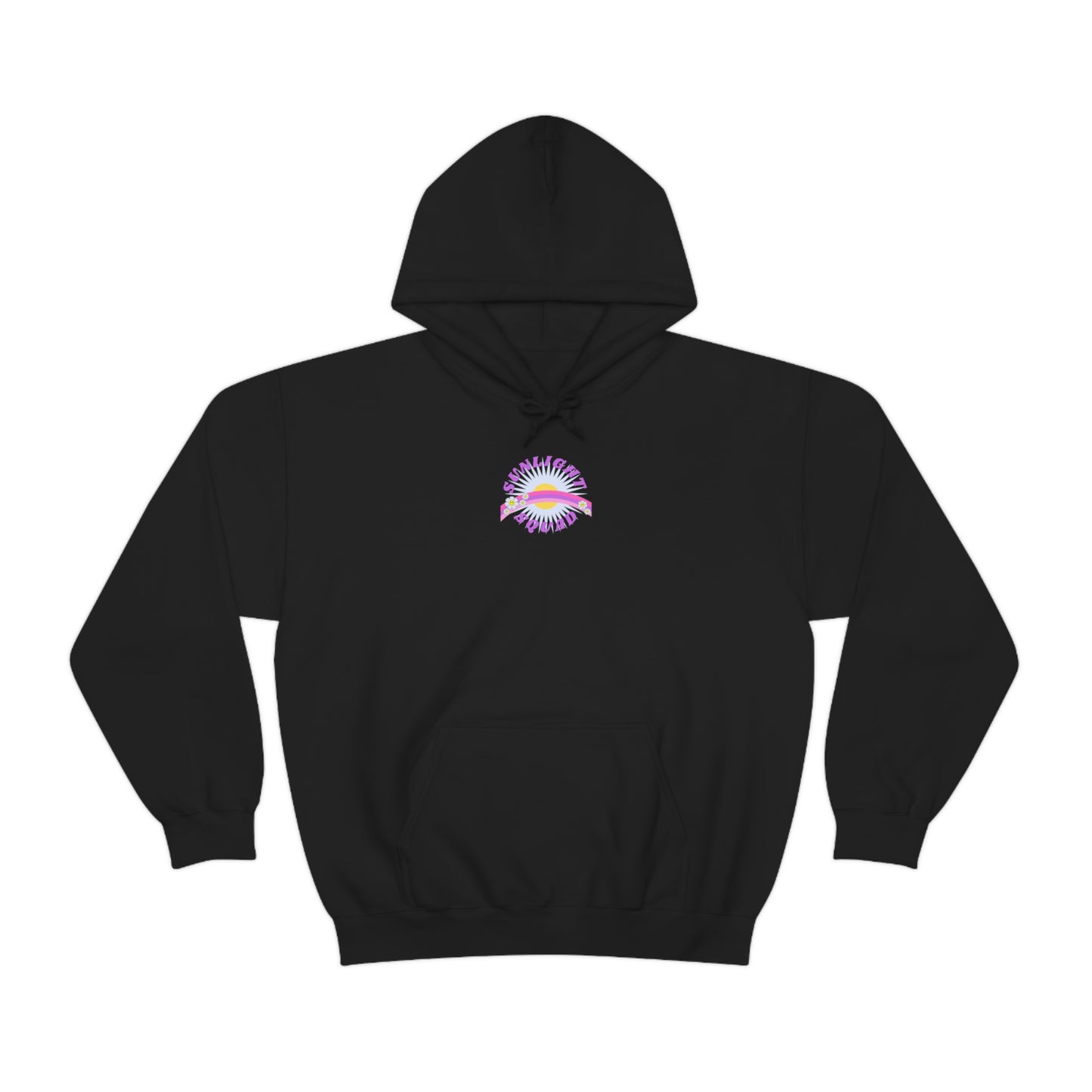 Retro Smile Flower Pink Purple Lavender Lilac Hoodie, Sunlight Squad Sweatshirt, Back Graphic Hoodie, VSCO Girl Oversized Trendy Tumblr Top