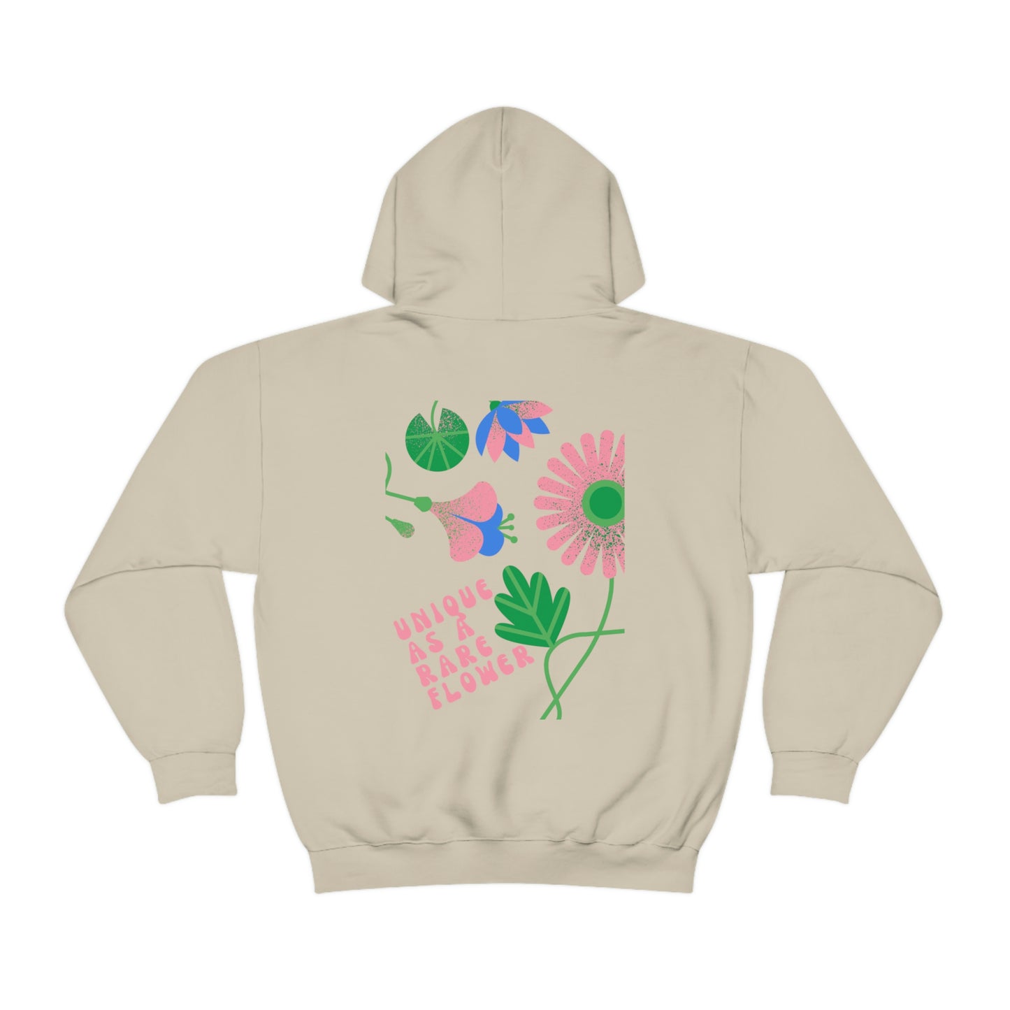 Retro Plant Hoodie, Unique as a Rare Flower Sweatshirt, Positivity Oversized Hoodie Sweatshirt, Flower Aesthetic Pink Plant Hoodie