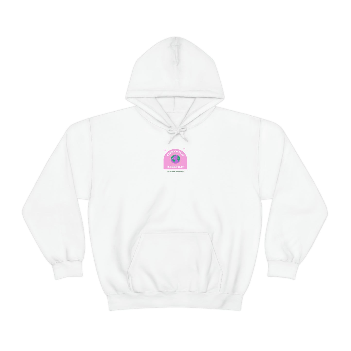Retro Every Day is a Good Day, Its All About Perspective Earth Pink Purple Back Graphic Hoodie, VSCO Girl Oversized Trendy Tumblr Sweatshirt