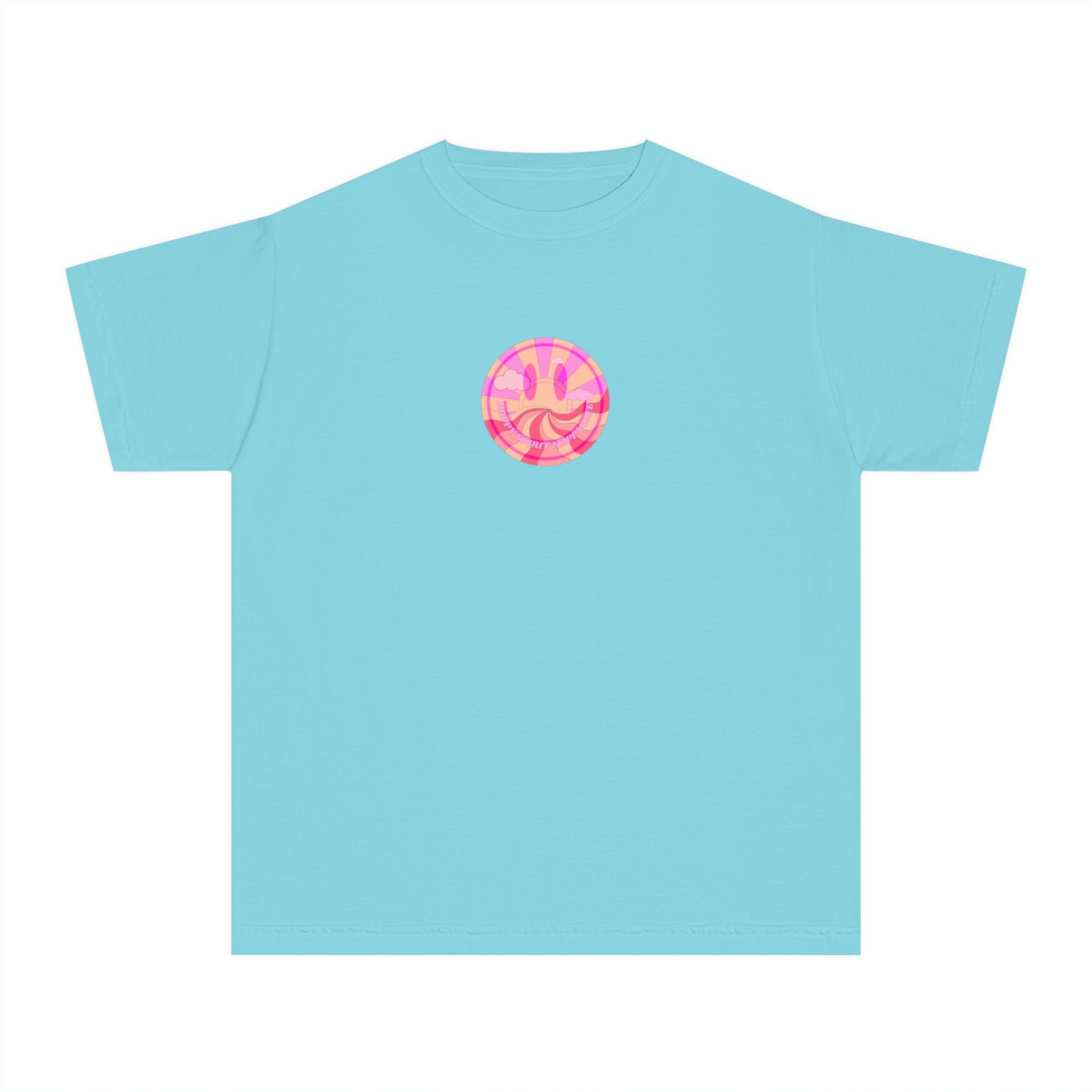 Kids Retro Smile T shirt, Youth Happy Spirit Happy Mind, Aesthetic t shirt, Graphic tee, Tumblr Tshirt, Trendy Oversized Comfort Colors Tee