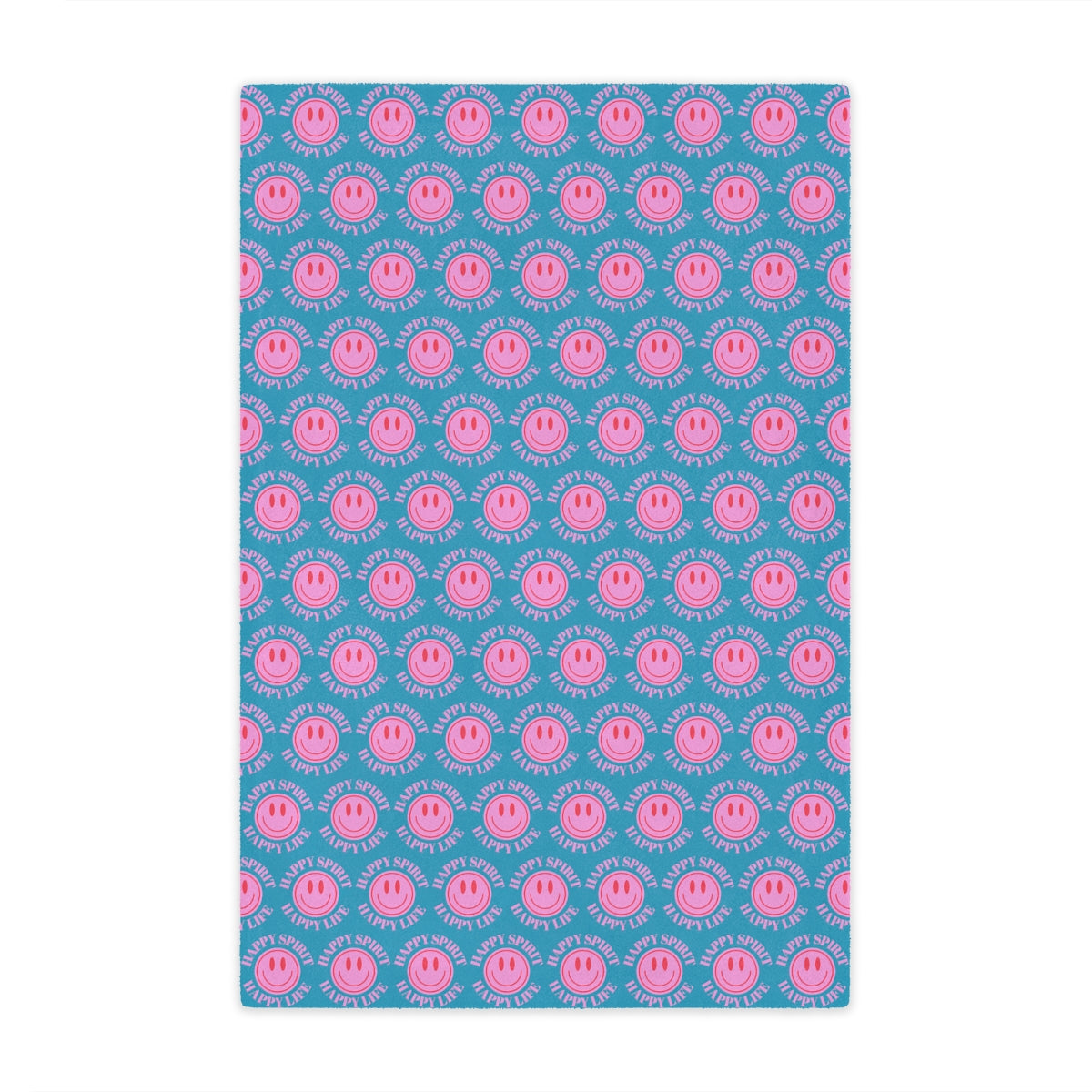 Adult Pink Smile Minky Blanket, Happy Spirit Happy Life Happy Mind Blanket, Aesthetic Blanket, Adult Fleece Smile Pink Y2k Throw