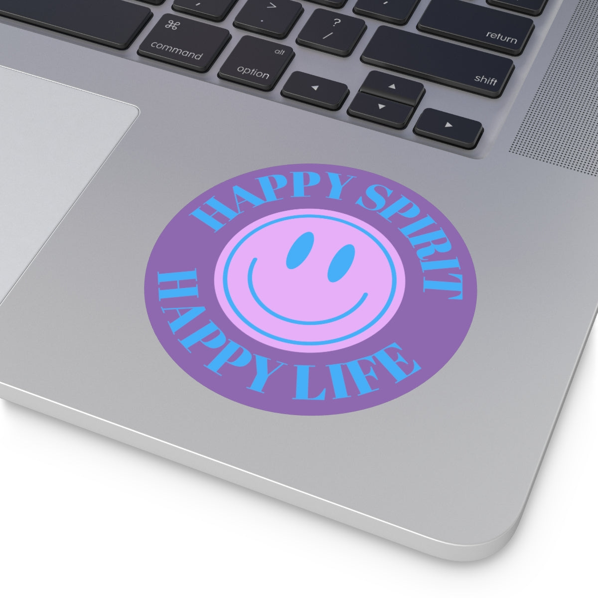 Happy Spirit Happy Life Round Vinyl Stickers, UV Smiley Stickers, Smile Sticker, Tumblr Retro Smile, VSCO Girl, Computer, Skateboard