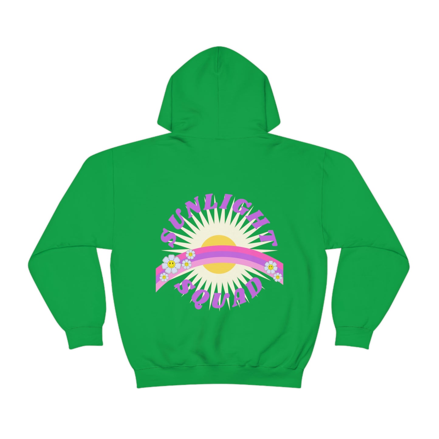 Retro Smile Flower Pink Purple Lavender Lilac Hoodie, Sunlight Squad Sweatshirt, Back Graphic Hoodie, VSCO Girl Oversized Trendy Tumblr Top