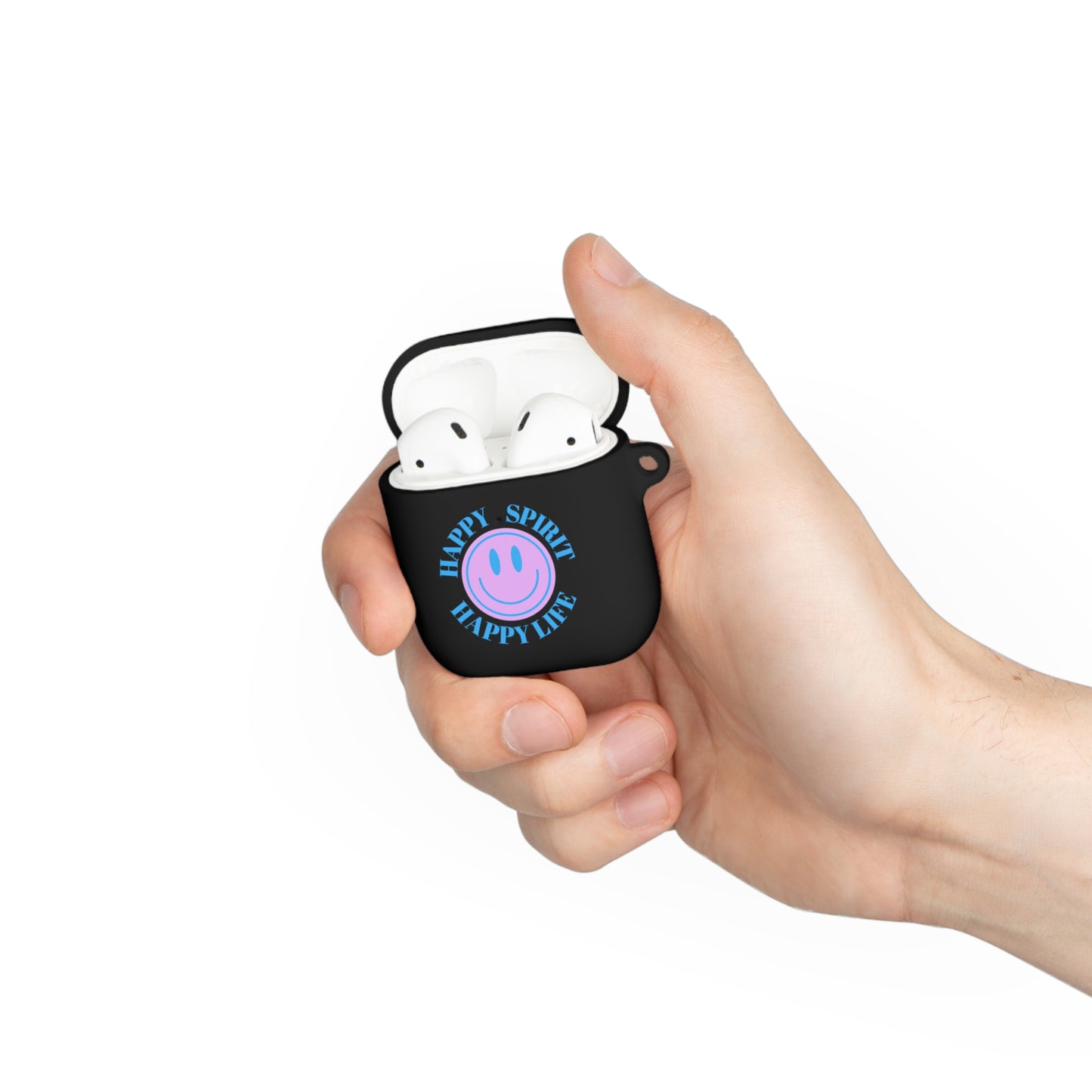 Happy Spirit Happy Life AirPods and AirPods Pro Case Cover, AirPods and AirPods Pro Case Cover, VSCO girl, Aesthetic Smile Protector Case