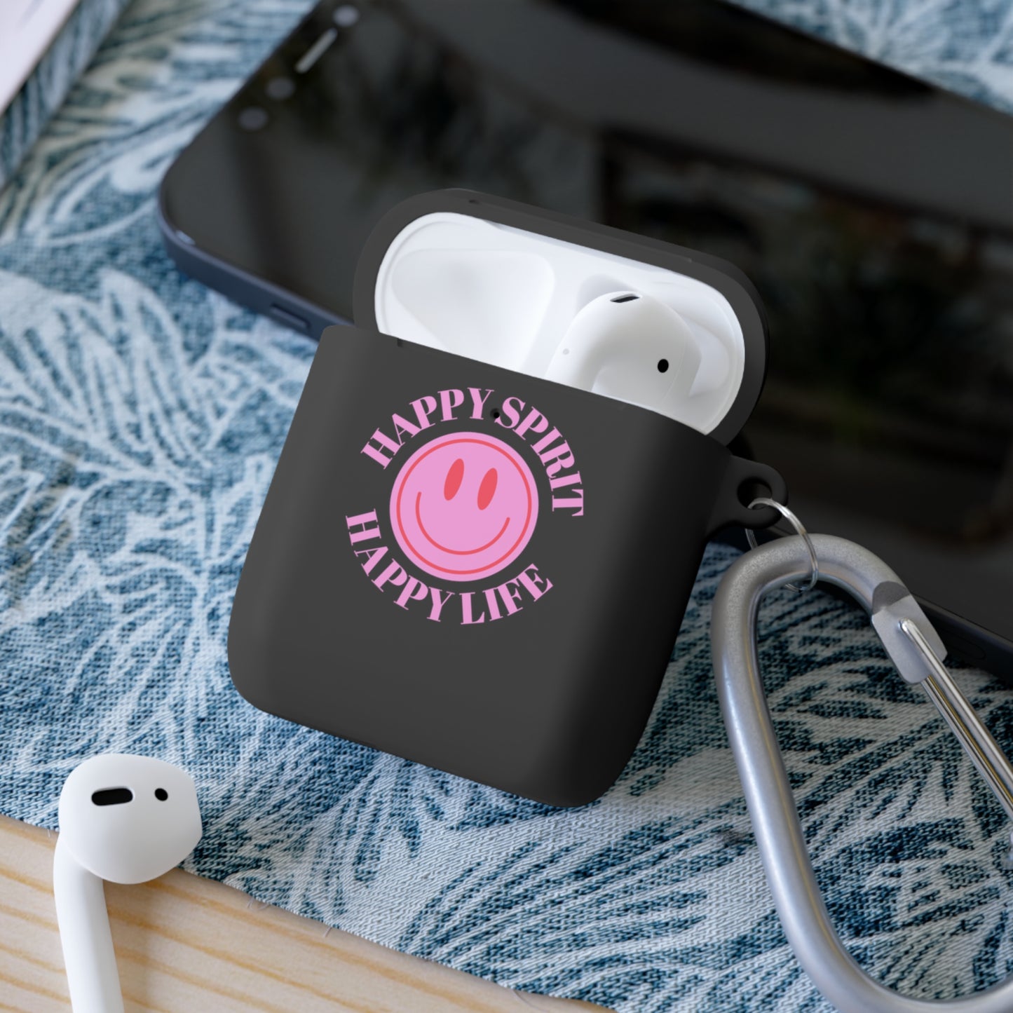 Happy Spirit Happy Life AirPods and AirPods Pro Case Cover, AirPods and AirPods Pro Case Cover, VSCO girl, Smiley Happy Life Protector Case