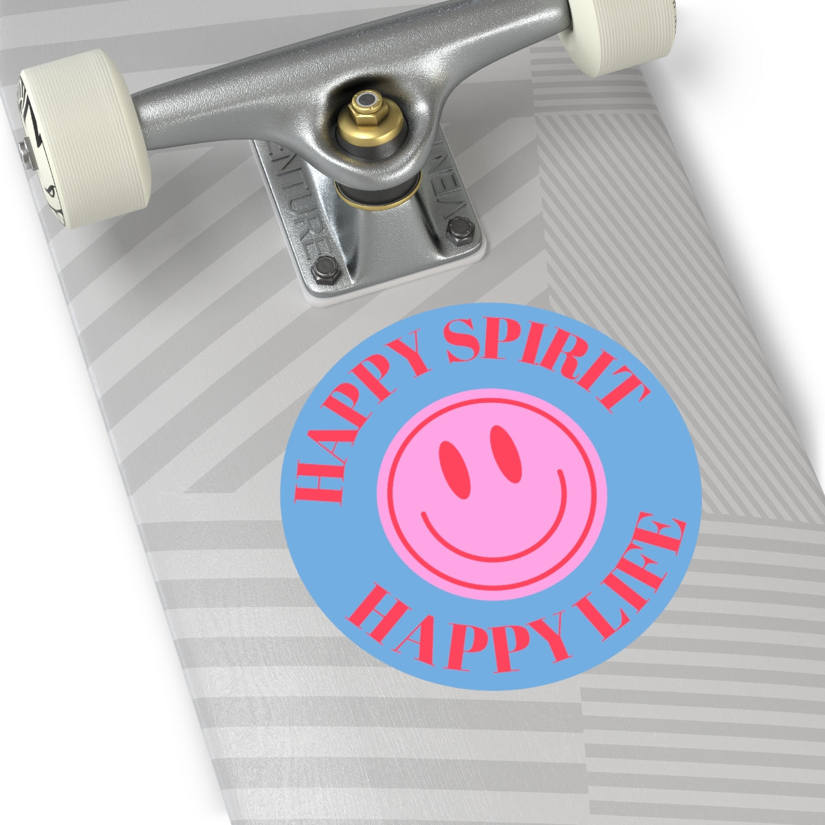 Happy Spirit Happy Life Round Vinyl Stickers, UV Smiley Stickers, Smile Sticker, Tumblr Retro Smile, VSCO Girl, Computer, Skateboard, Bumper
