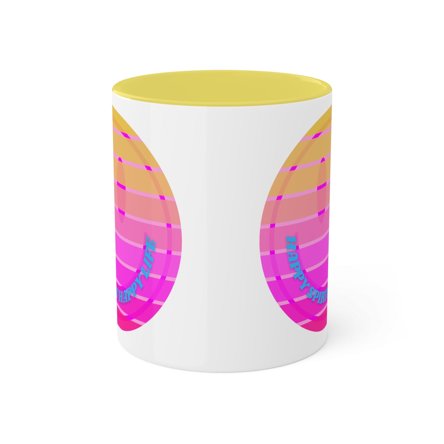 Retro Happy Spirit Happy Life Aesthetic Mug, Smile Face Mug, Trendy Coffee Mug, Tumblr Mug, Aesthetic Happy Life Gift, Aesthetic Mug