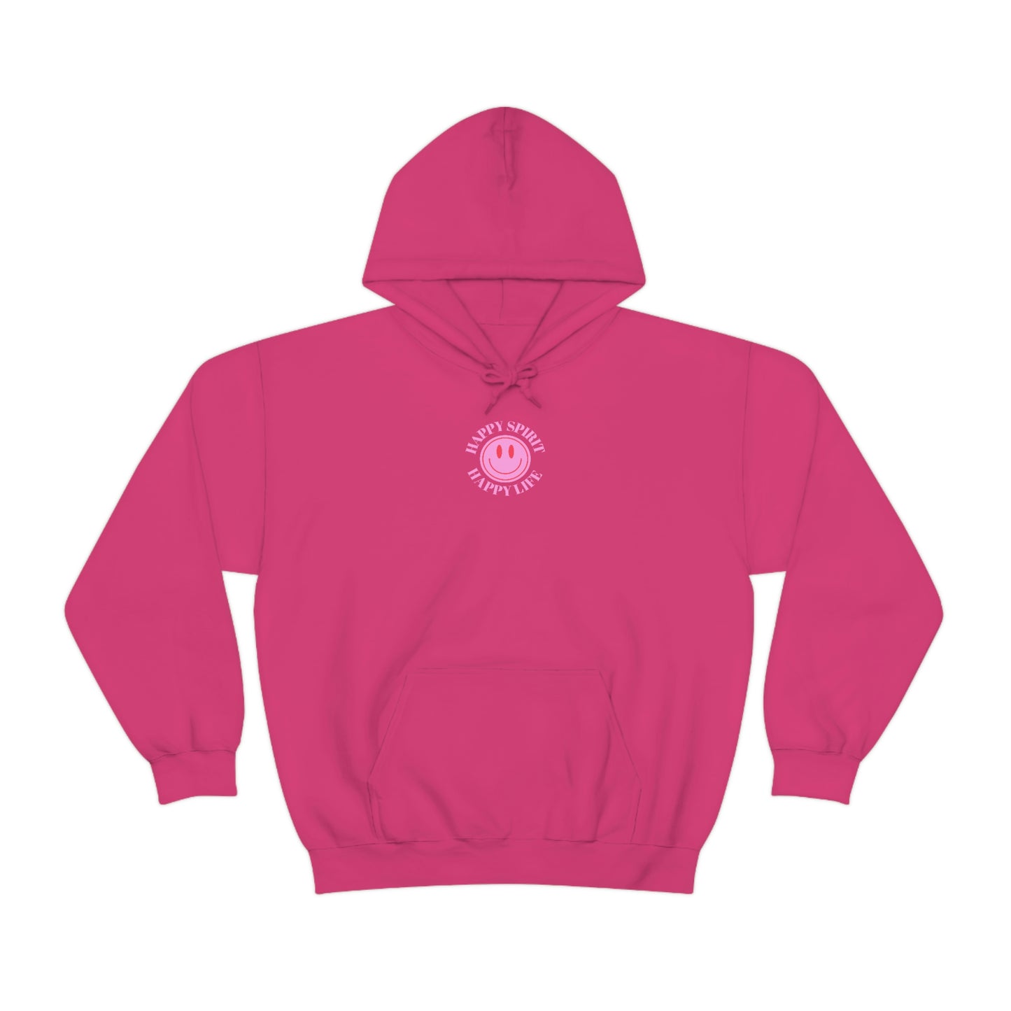 Happy Spirit Happy Life Sweatshirt, Pink Smile Lilac Hoodie, Oversized Hoodie, Front Back Print Trendy Sweatshirt, Beach Cover Up, Cover Up