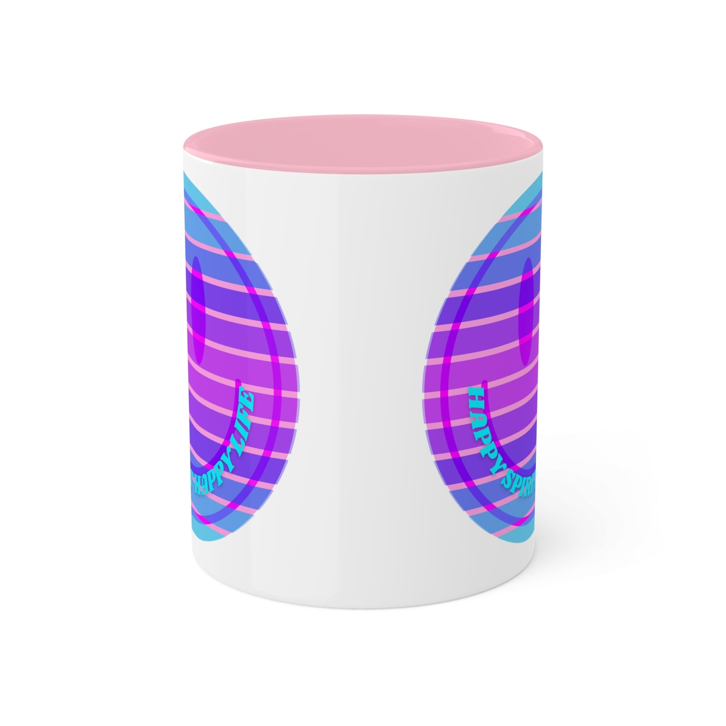 Retro Happy Spirit Happy Life Aesthetic Mug, Smile Face Mug, Trendy Coffee Mug, Tumblr Mug, Aesthetic Happy Life Gift, Aesthetic Mug