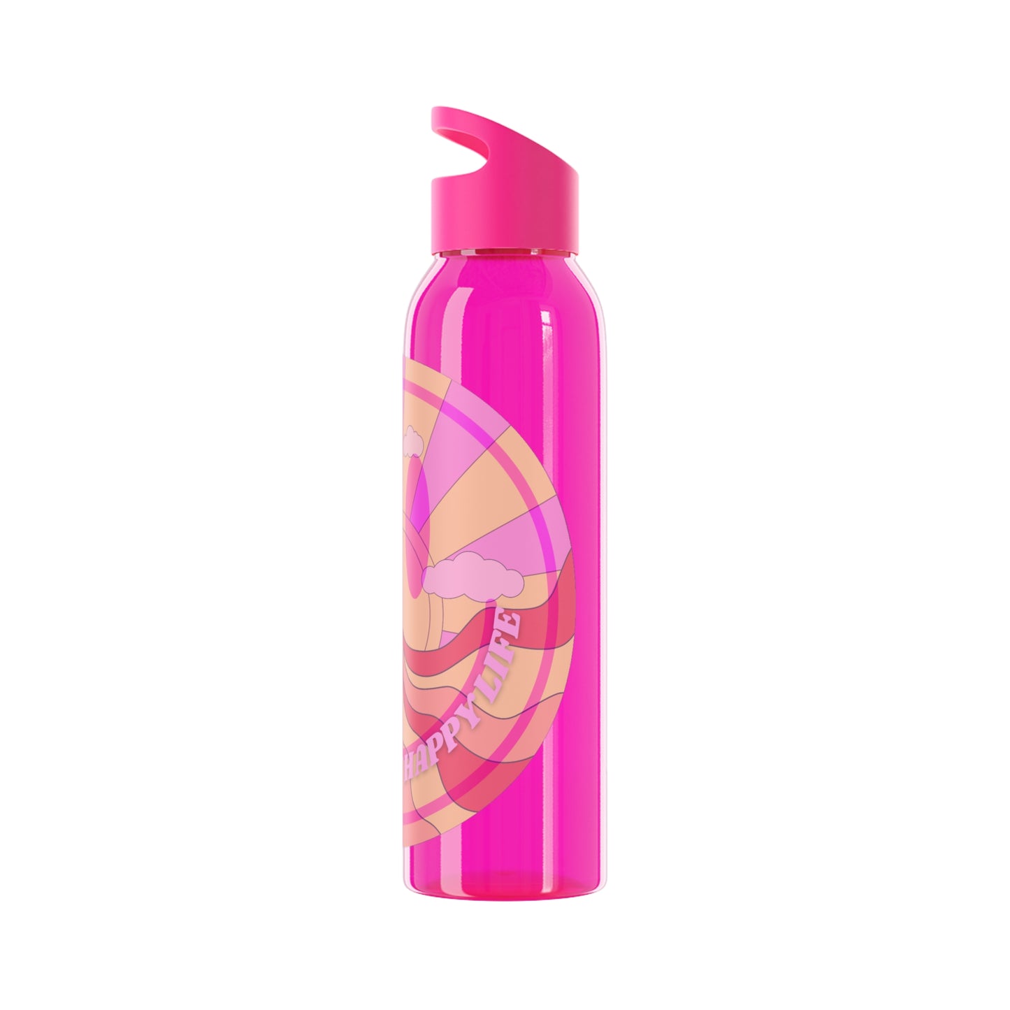 Aesthetic Happy Spirit Happy Life Water Bottle, Aesthetic Pink Bottle, Smile Face, Trendy Tumblr Bottle, Happy Mind Tumbler, BPA Fre