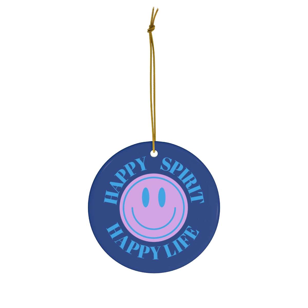 Holiday Ornament Happy Spirit Happy Life, Happiness Ornament, Modern Ornament, Smile Decoration, VSCO, Tumblr, Purple Smile, Retro Christmas