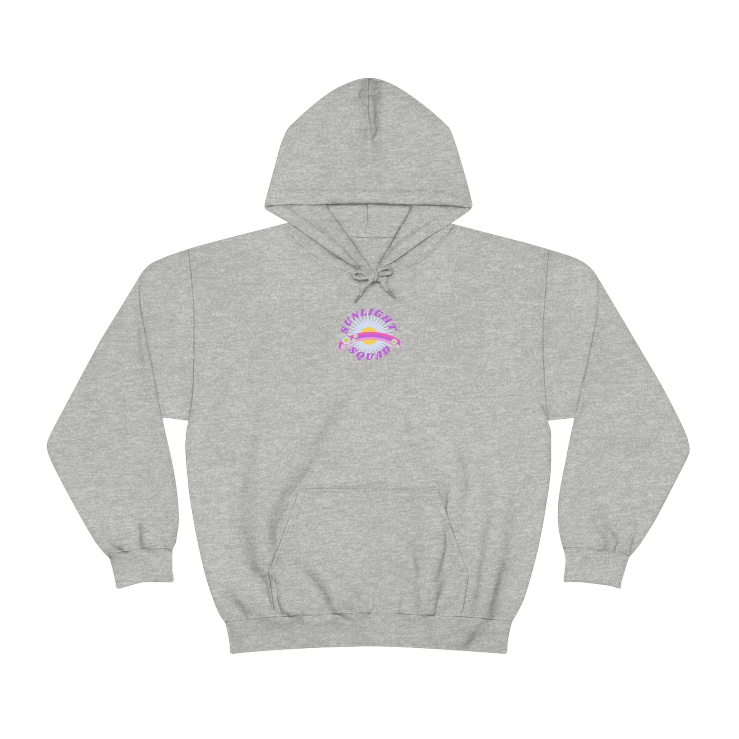 Retro Smile Flower Pink Purple Lavender Lilac Hoodie, Sunlight Squad Sweatshirt, Back Graphic Hoodie, VSCO Girl Oversized Trendy Tumblr Top