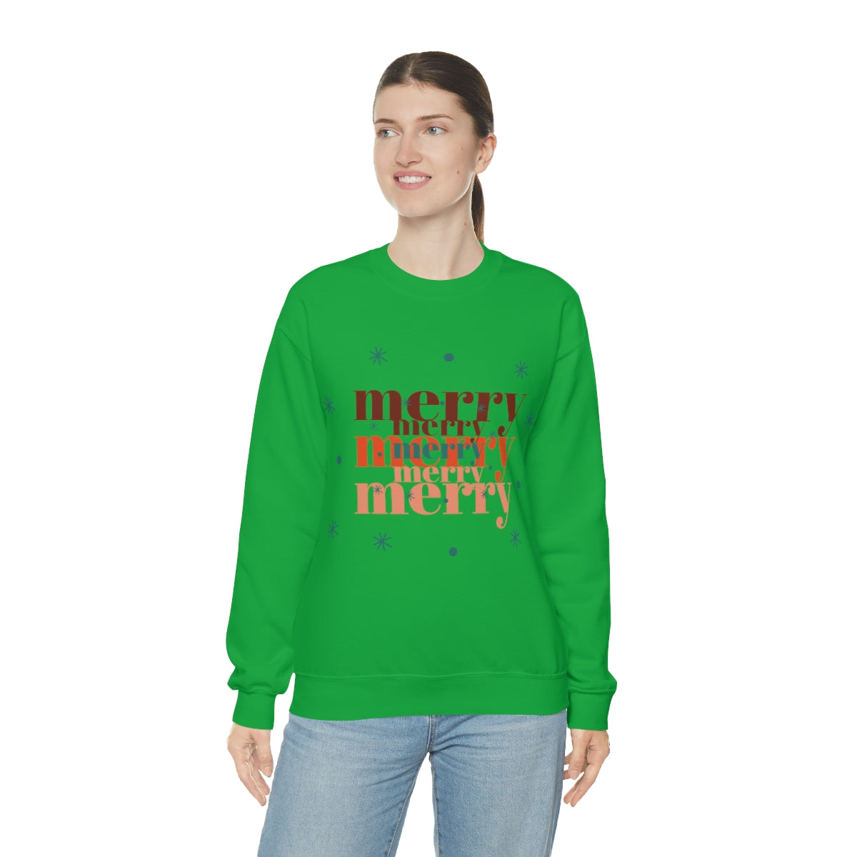 Merry Merry Merry, Christmas, Holiday Sweatshirt, Minimalist Sweatshirt, Oversized VSCO Girl, Tumblr, Unisex Heavy Blend Crewneck