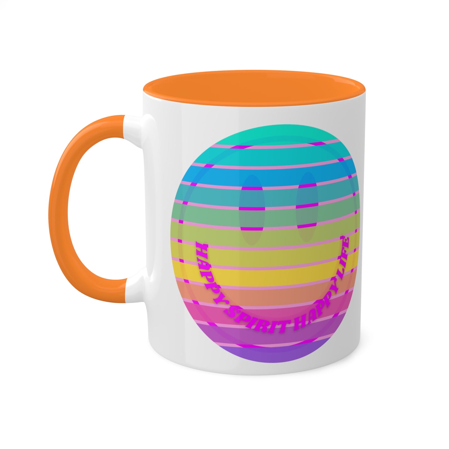 Retro Happy Spirit Happy Life Aesthetic Mug, Smile Face Mug, Trendy Coffee Mug, Tumblr Mug, Aesthetic Happy Life Gift, Aesthetic Mug