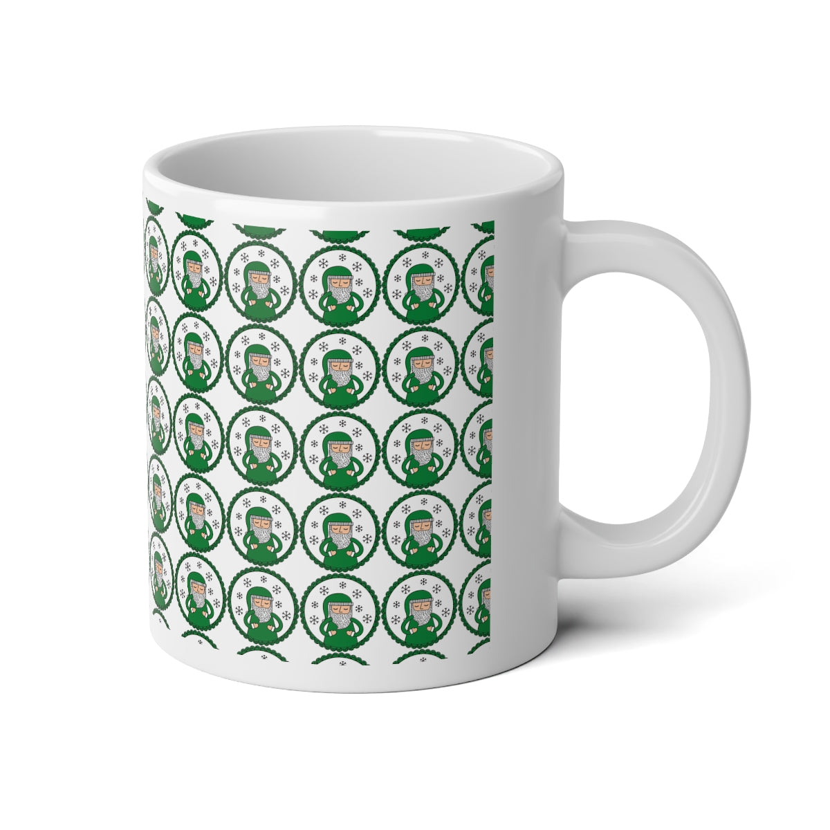 Green Santa Aesthetic Mug, Green Christmas Mug, Trendy Coffee Mug, Tumblr Mug, Aesthetic Holiday Gift, Minimalist Santa Mug Print