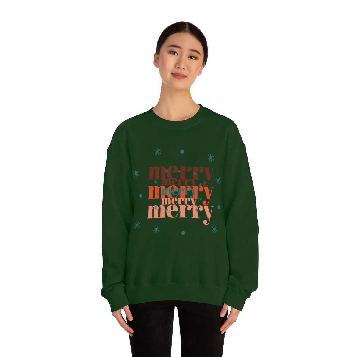 Merry Merry Merry, Christmas, Holiday Sweatshirt, Minimalist Sweatshirt, Oversized VSCO Girl, Tumblr, Unisex Heavy Blend Crewneck