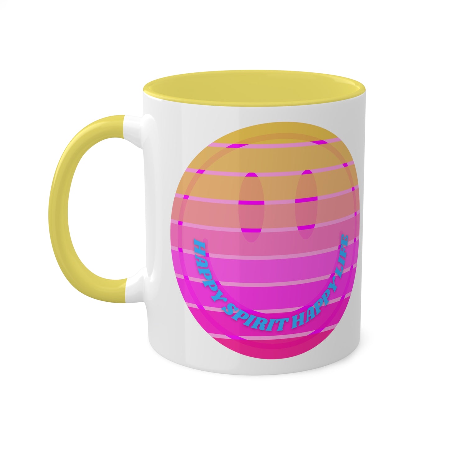Retro Happy Spirit Happy Life Aesthetic Mug, Smile Face Mug, Trendy Coffee Mug, Tumblr Mug, Aesthetic Happy Life Gift, Aesthetic Mug