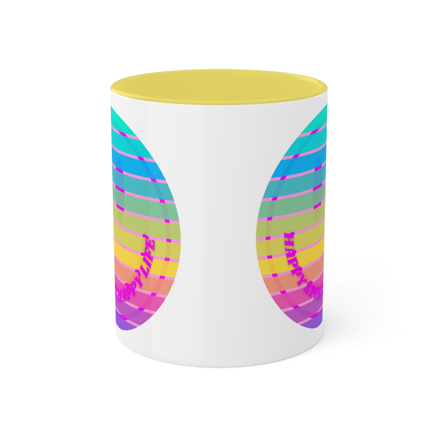 Retro Happy Spirit Happy Life Aesthetic Mug, Smile Face Mug, Trendy Coffee Mug, Tumblr Mug, Aesthetic Happy Life Gift, Aesthetic Mug