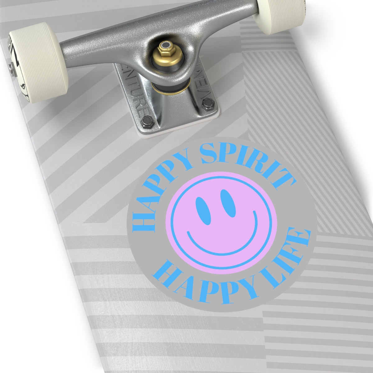 Happy Spirit Happy Life Round Vinyl Stickers, UV Smiley Stickers, Smile Sticker, Tumblr Retro Smile, VSCO Girl, Computer, Skateboard