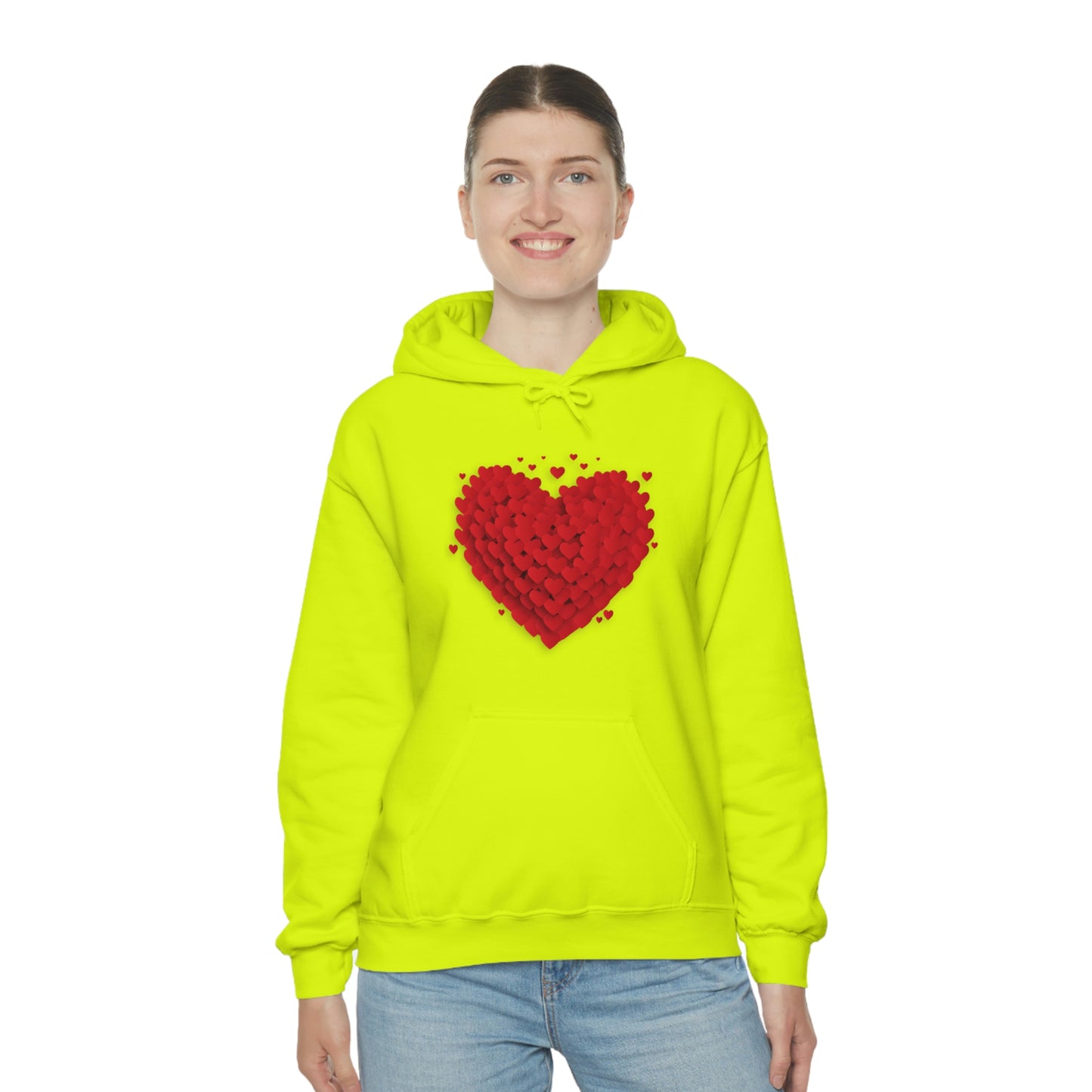 Love 3D Hearts Hoodie Sweatshirt, Pile of Hearts Love Hoodie, Valentine's Pink and Red Hoodie Pastel Pink Lavender and Mint Hoodie