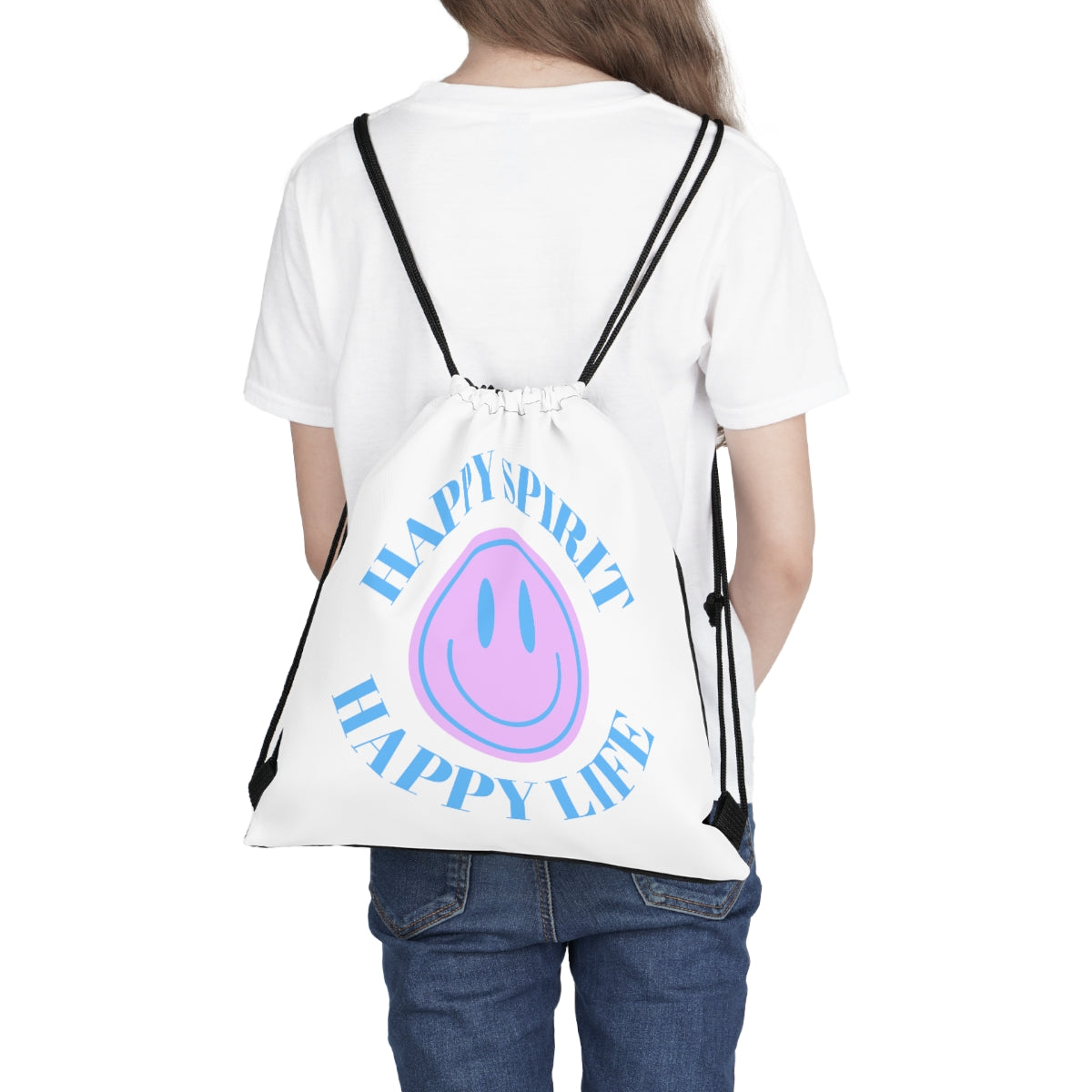 Happy Spirit Happy Life Backpack Outdoor Drawstring Bag