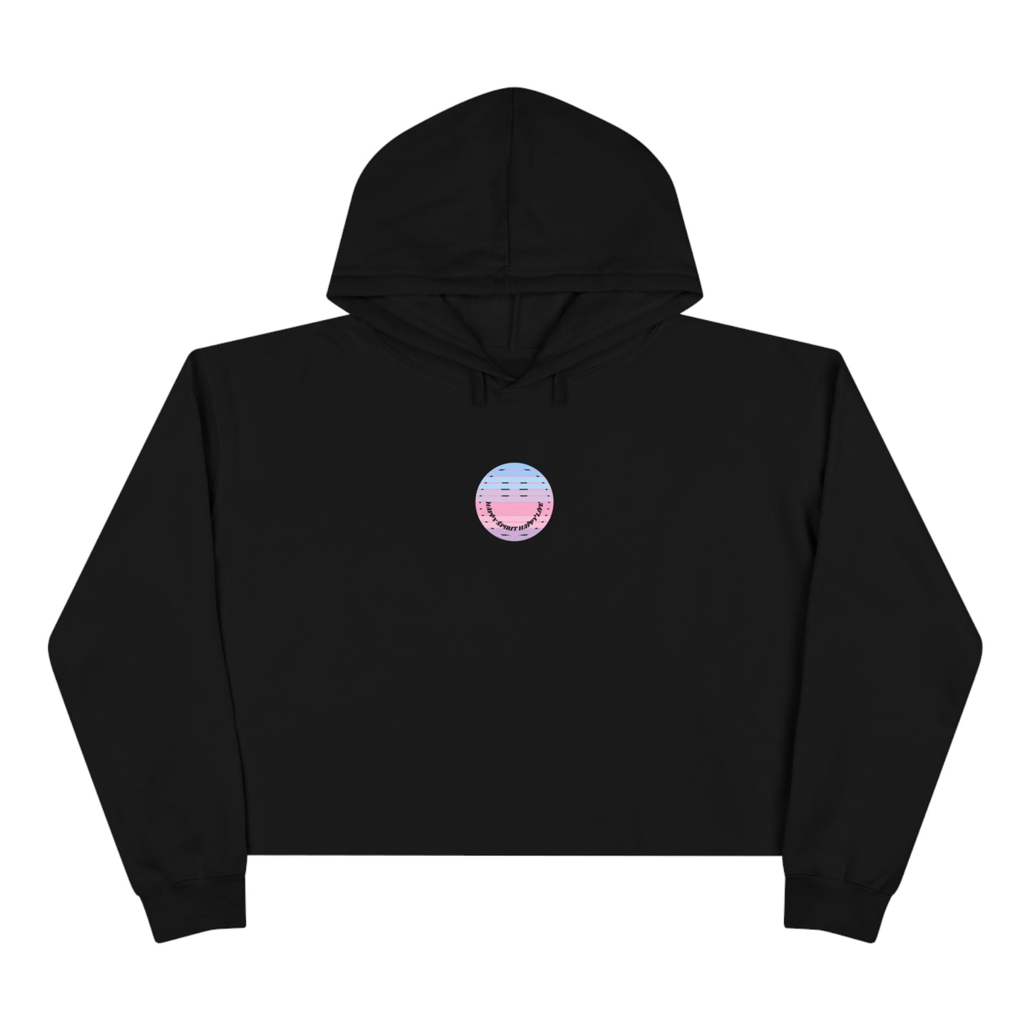 Aesthetic Cropped Hoodie, Smile Face Crop Top, Happy Spirit Happy Life Sunset Smile Cropped Top, Smile Hoodie, Hooded Cropped Pullover