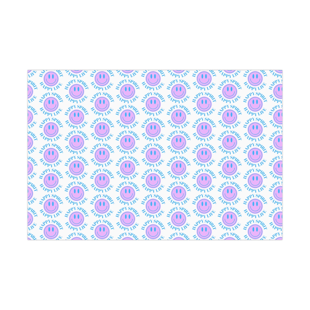 Purple Aesthetic Smile Face Gift Wrap Paper, Purple Smile Wrapping Paper, Pastel Christmas Paper, Lavender Holiday Wrapping Paper