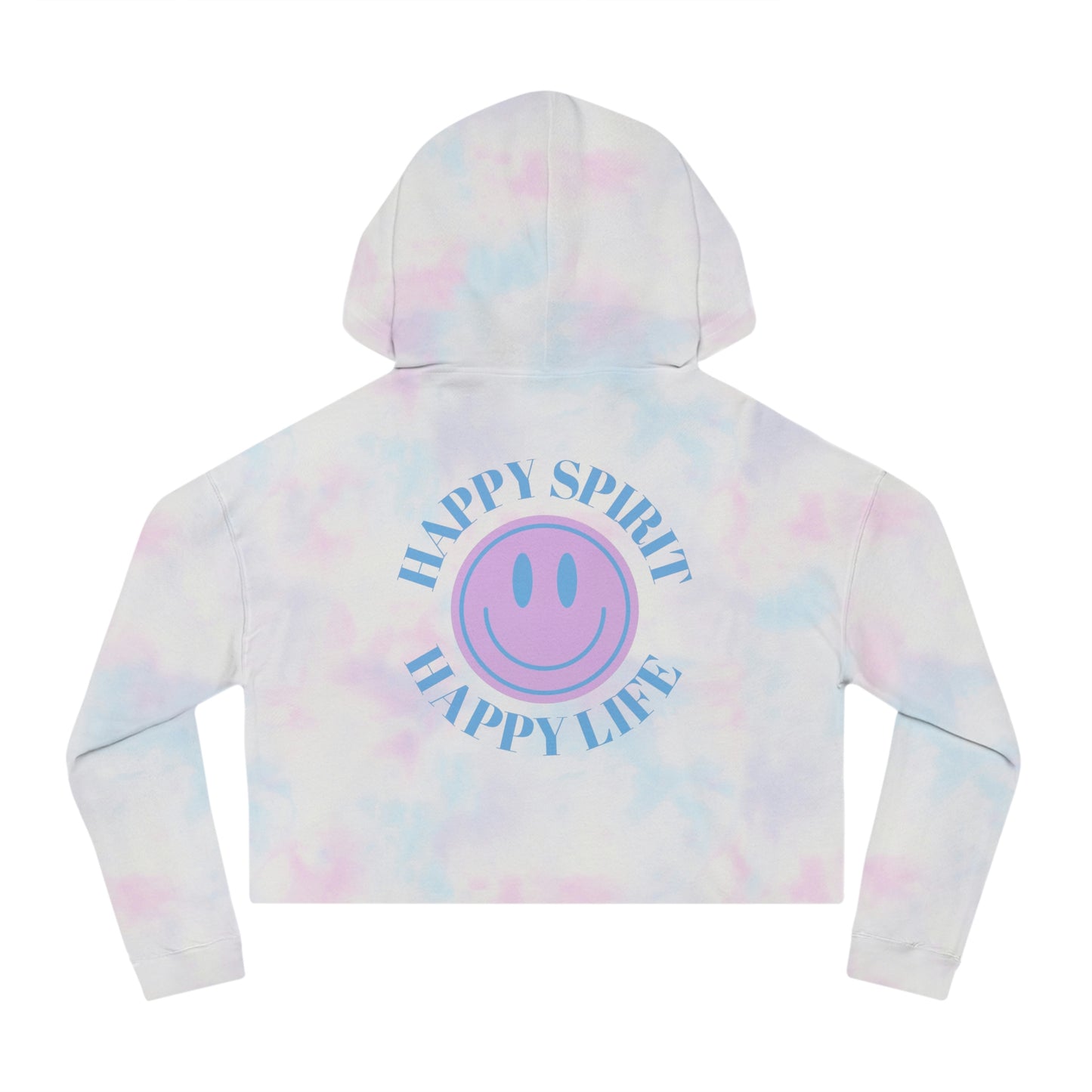 Happy Spirit Happy Life Smile Face Cropped Hoodie, Tie Dye Crop Hoodie, Smile Face Crop Hoodie, Tie Dye Crop Hoodie Smile Face, Mental Health Hoodie