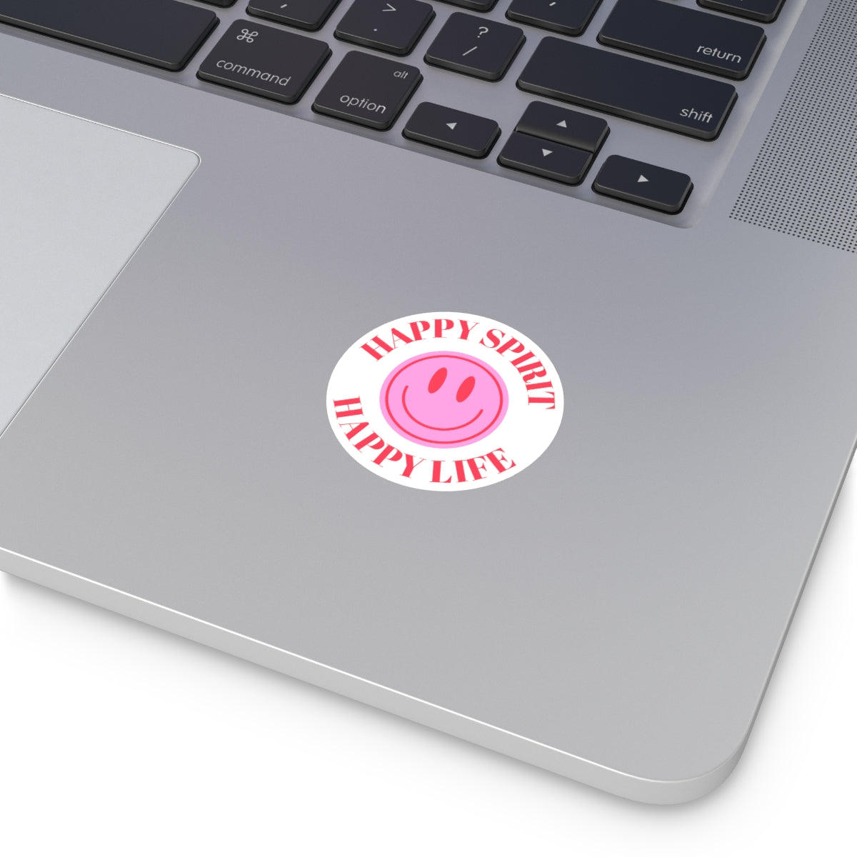 Happy Spirit Happy Life Round Vinyl Stickers, UV Smiley Stickers, Smile Sticker, Tumblr Retro Smile, VSCO Girl, Computer, Skateboard
