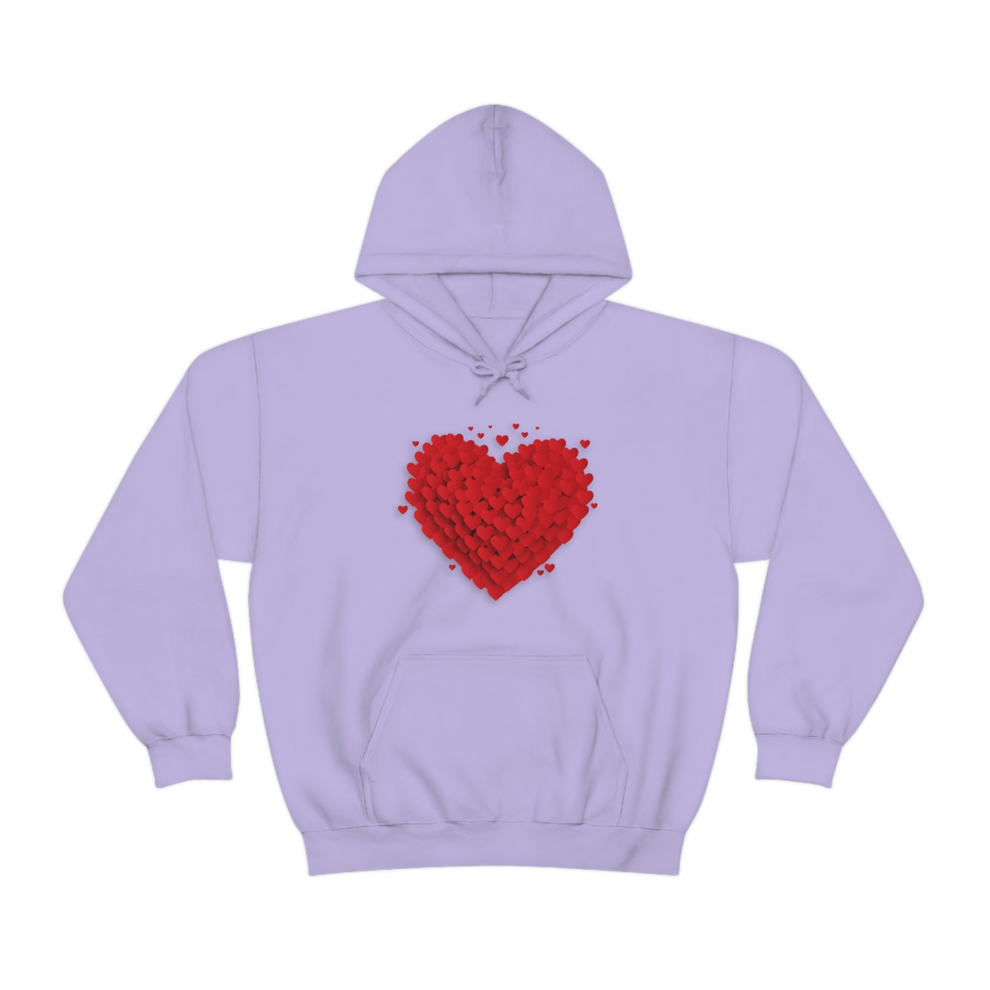 Love 3D Hearts Hoodie Sweatshirt, Pile of Hearts Love Hoodie, Valentine's Pink and Red Hoodie Pastel Pink Lavender and Mint Hoodie